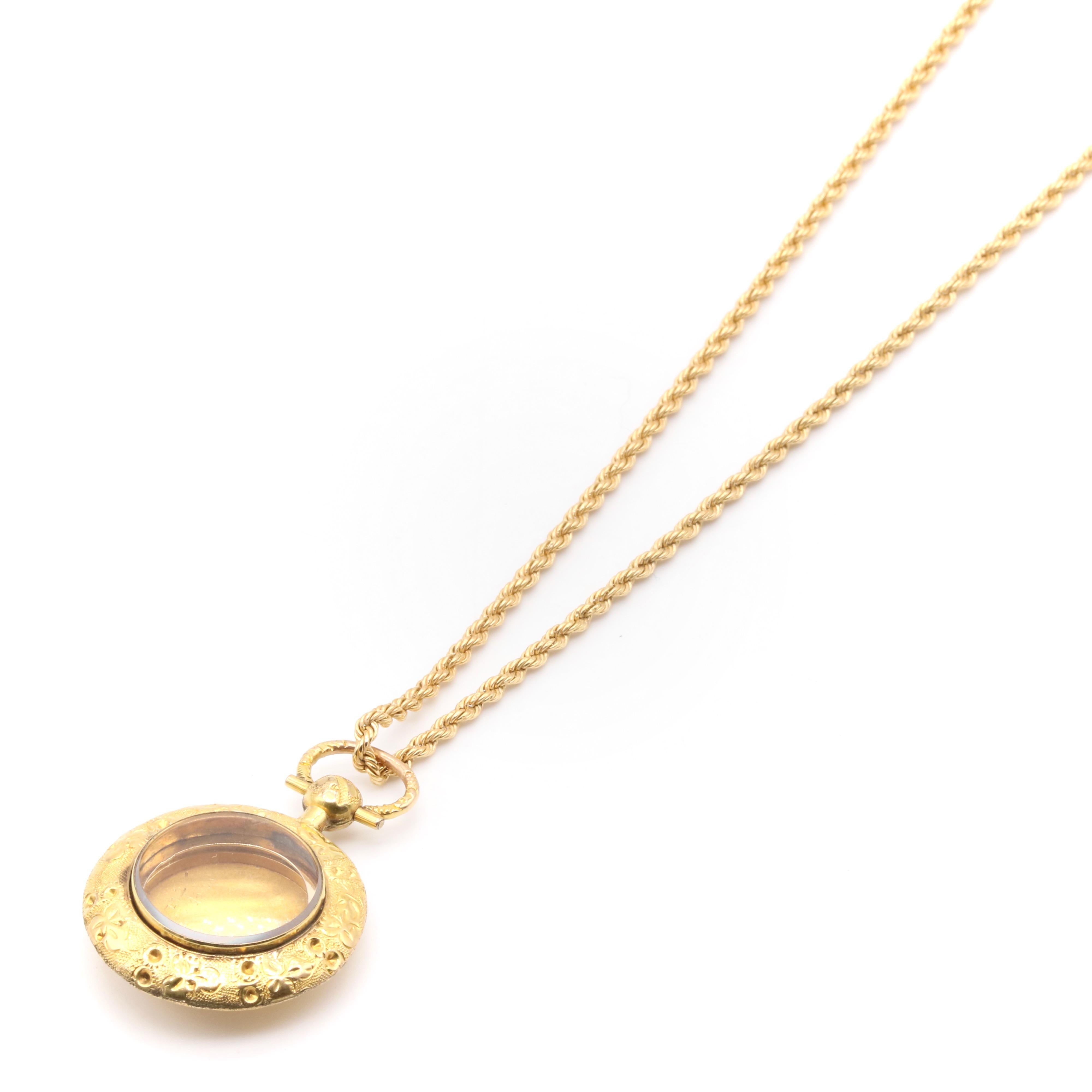 Antique Victorian 9K Yellow Gold Garter and Shamrock Hinged Locket 6