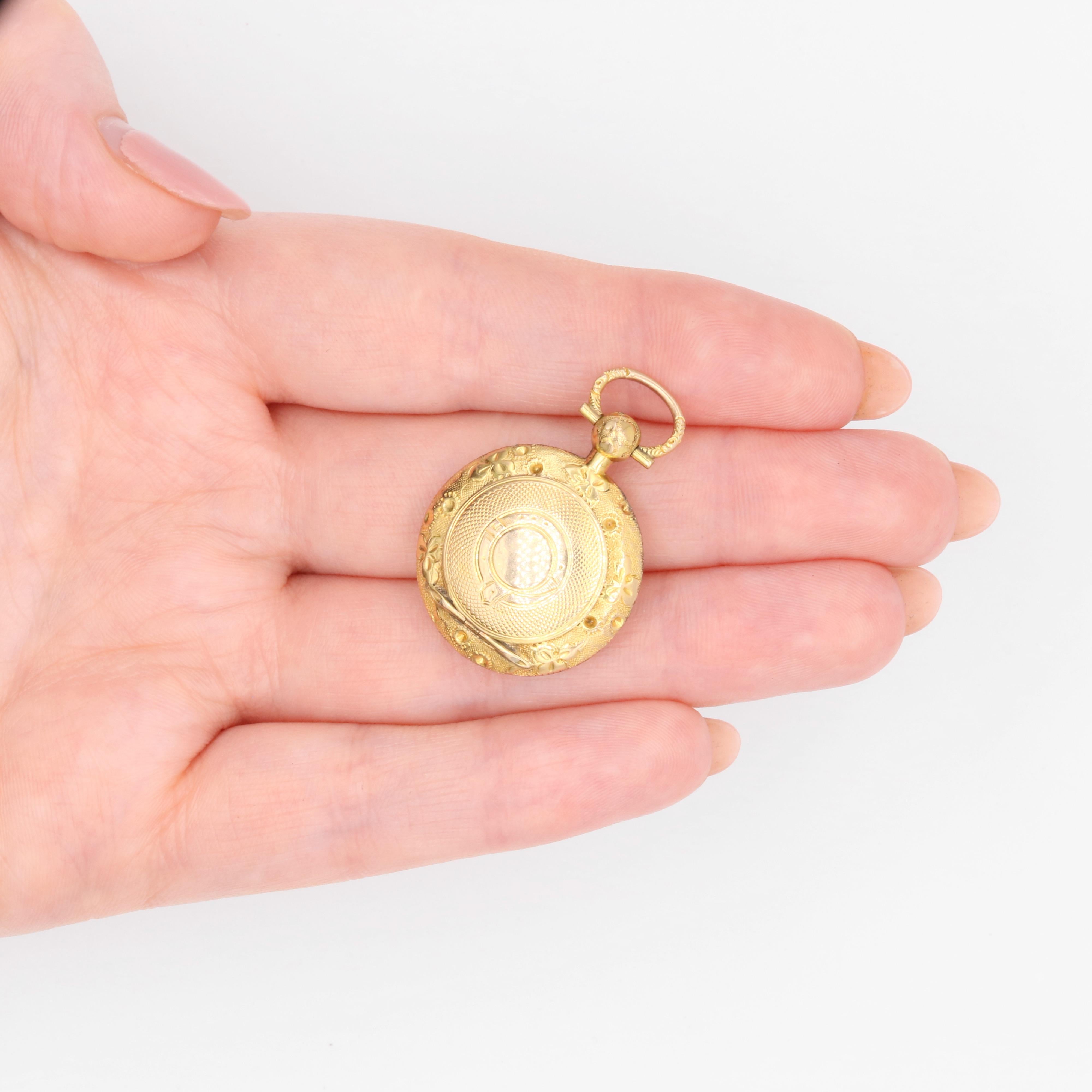 Antique Victorian 9K Yellow Gold Garter and Shamrock Hinged Locket 7