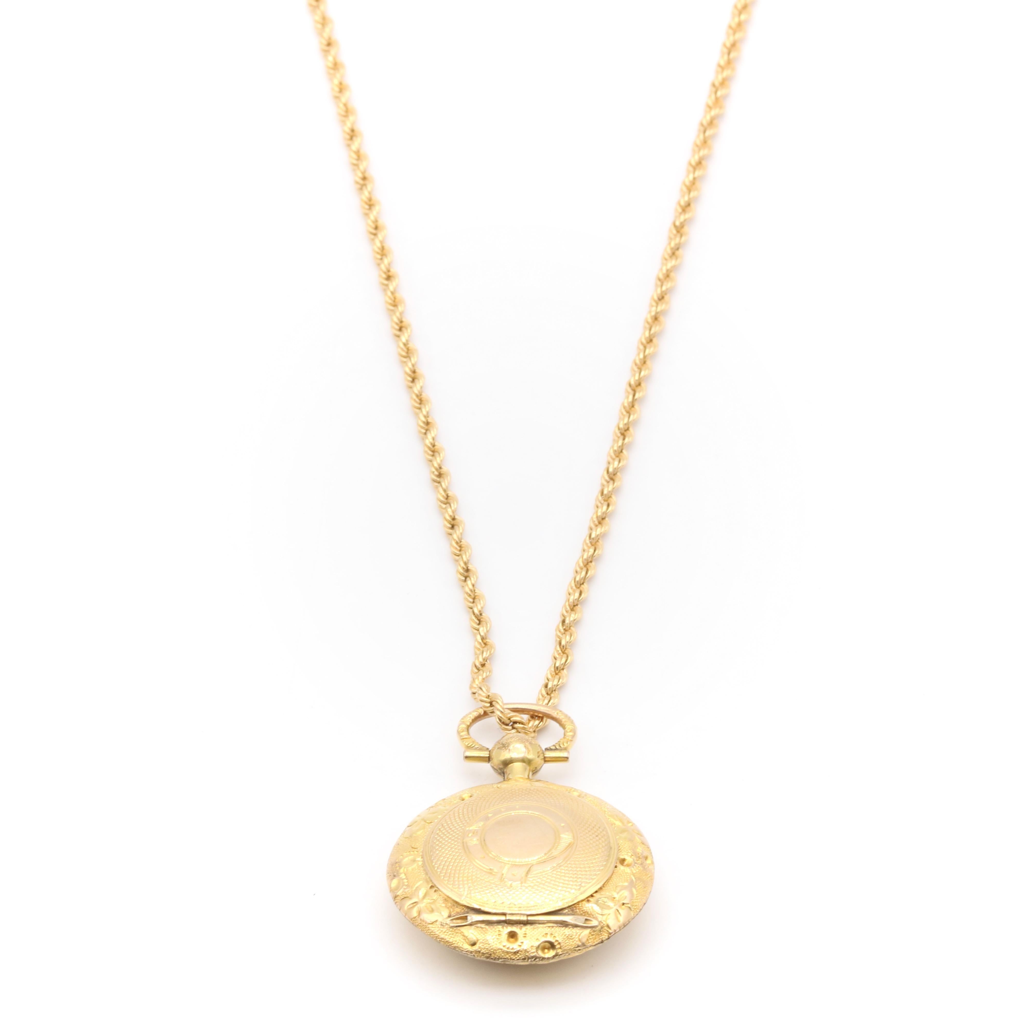 Antique Victorian 9K Yellow Gold Garter and Shamrock Hinged Locket 5