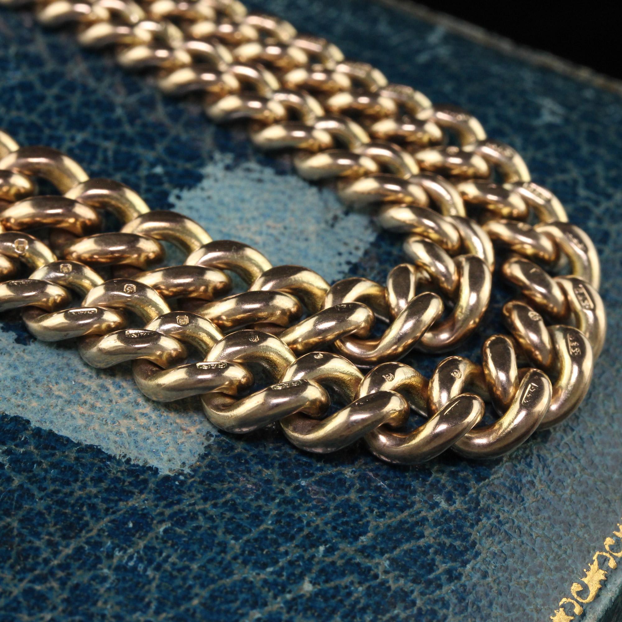 Antique Victorian 9K Yellow Gold Graduated Chain T Bar Necklace 2