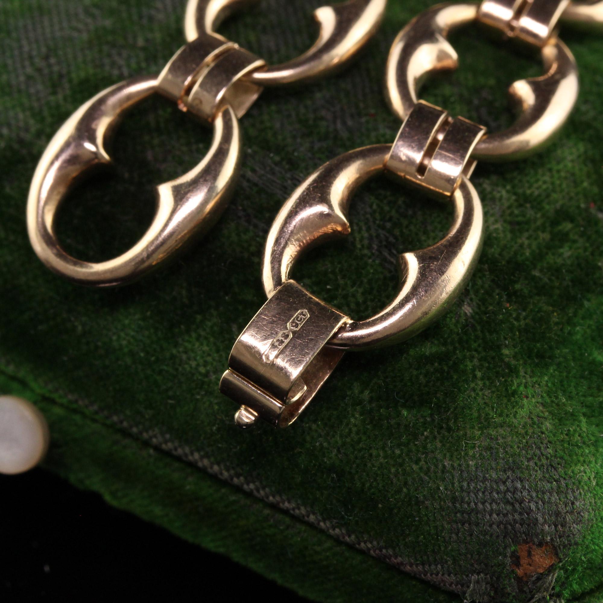 Bracelet victorien ancien en or jaune 9 carats à maillons complexes poinçonnés Bon état - En vente à Great Neck, NY