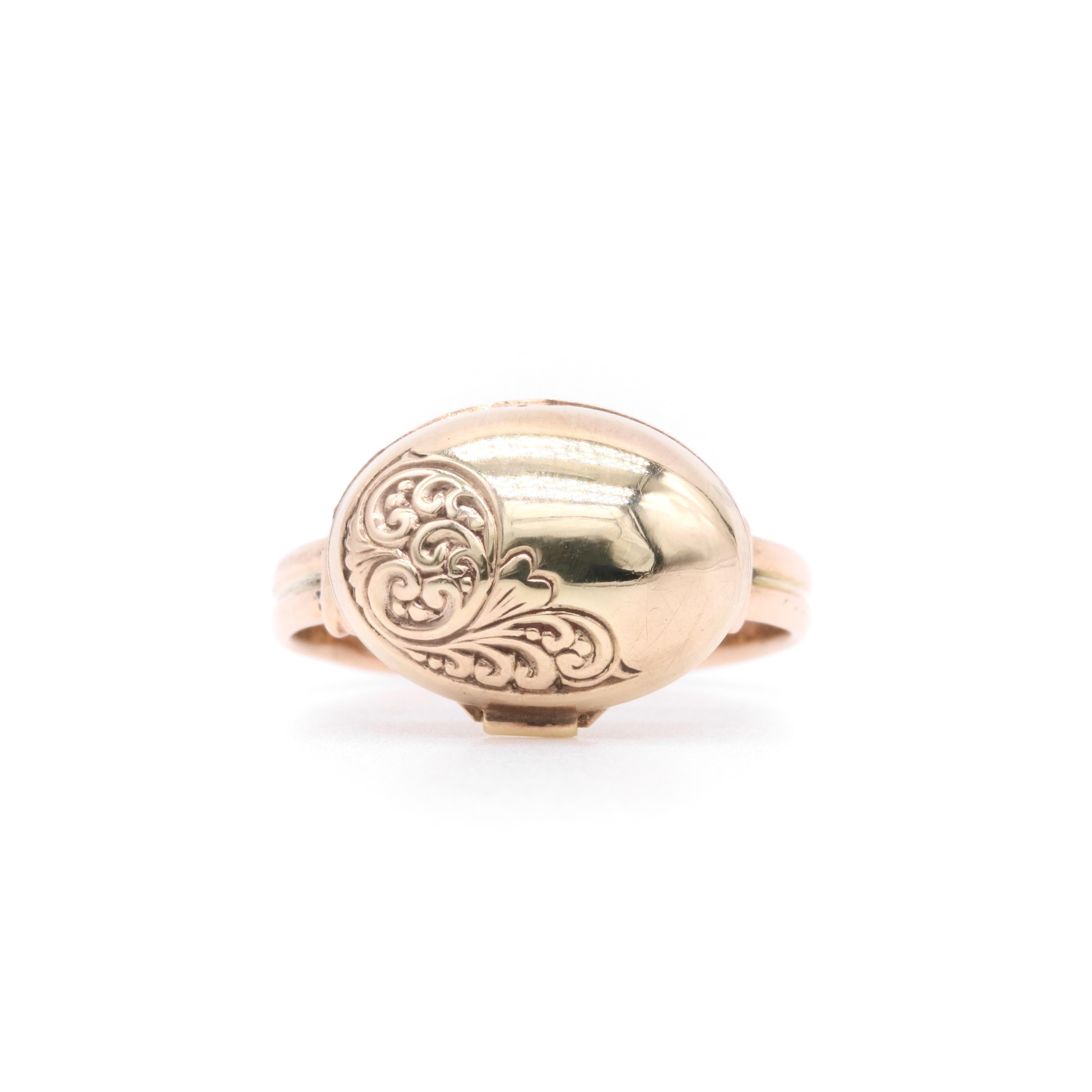 gold locket ring