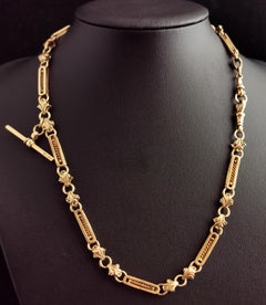 Antique Victorian 9kt Gold Fancy Link Albert Chain