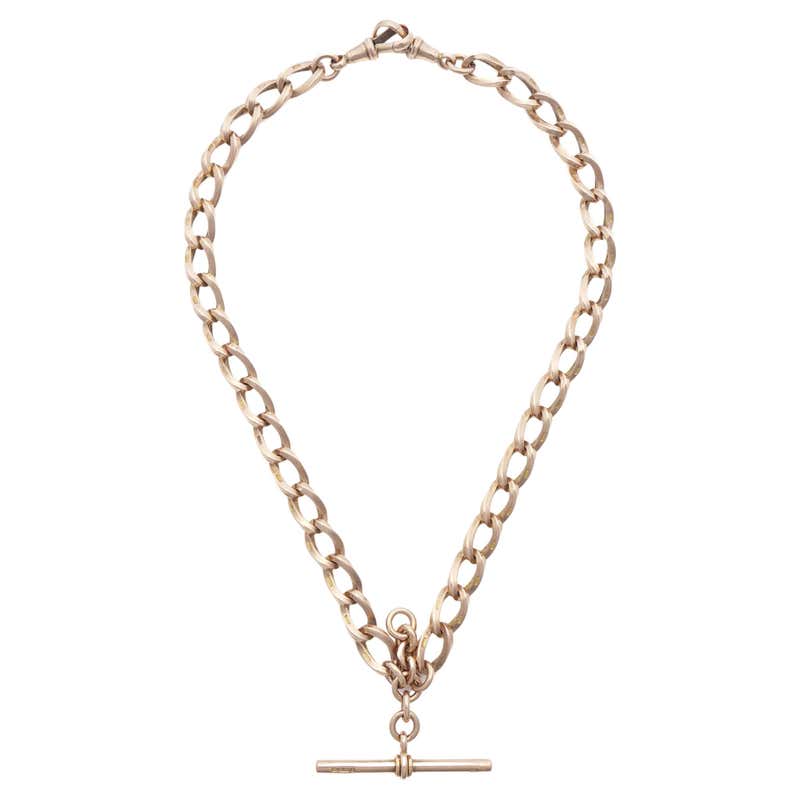 Victorian 9 Carat Rose Gold Double Albert or Necklace For Sale at ...