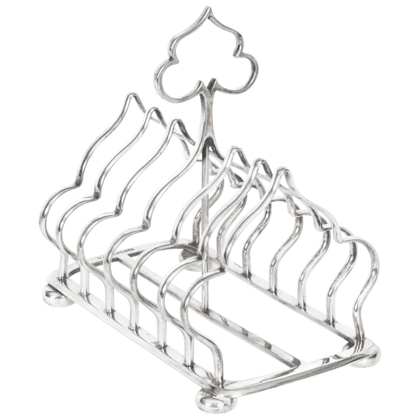 Antique Victorian Ace Spades Toast Rack by Elkington, 19th Century at