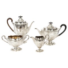 Antique Victorian Adam Revival Silver Plated Tea
Coffee Set, 19th Century Antique Victorian Adam Revival Silver Plated Tea
Coffee Set, 19th Century