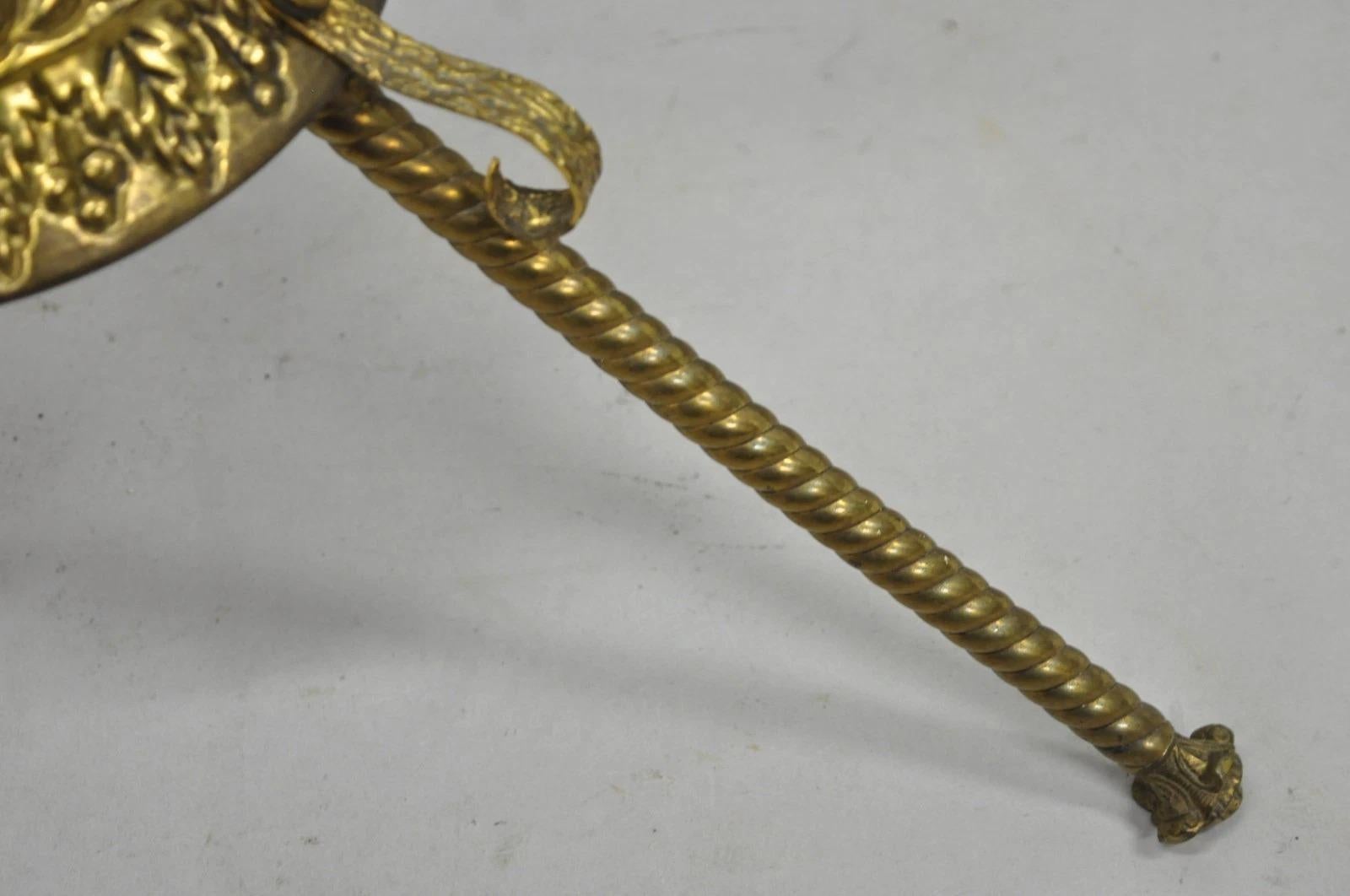 Antique Victorian Adjustable Height Brass Converted Oil Lamp Piano Floor Lamp For Sale 4