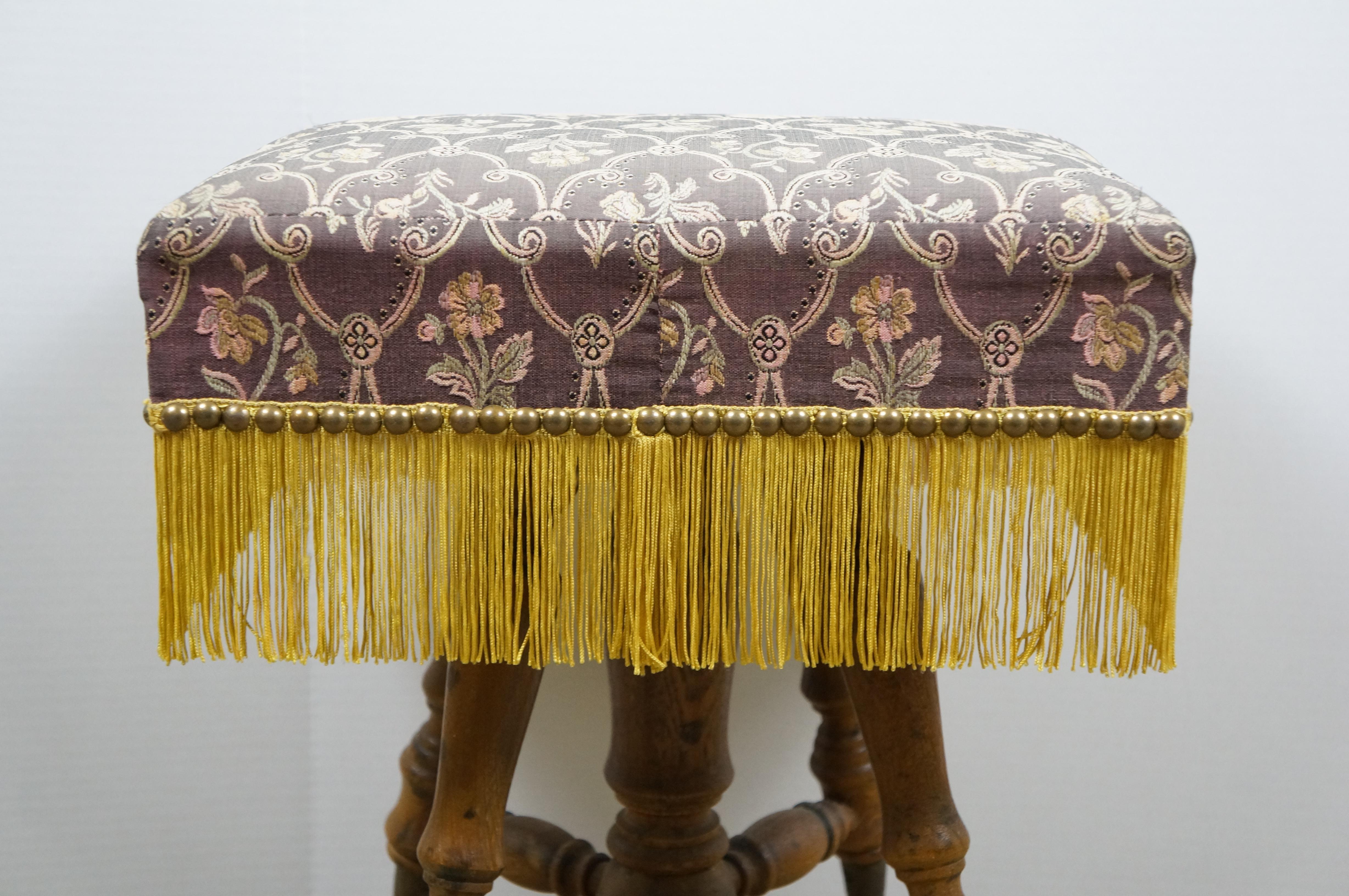 Ancien Tabouret de Piano en Oak Ball and Claw ajustable, Victorien, Banc Ottoman 25