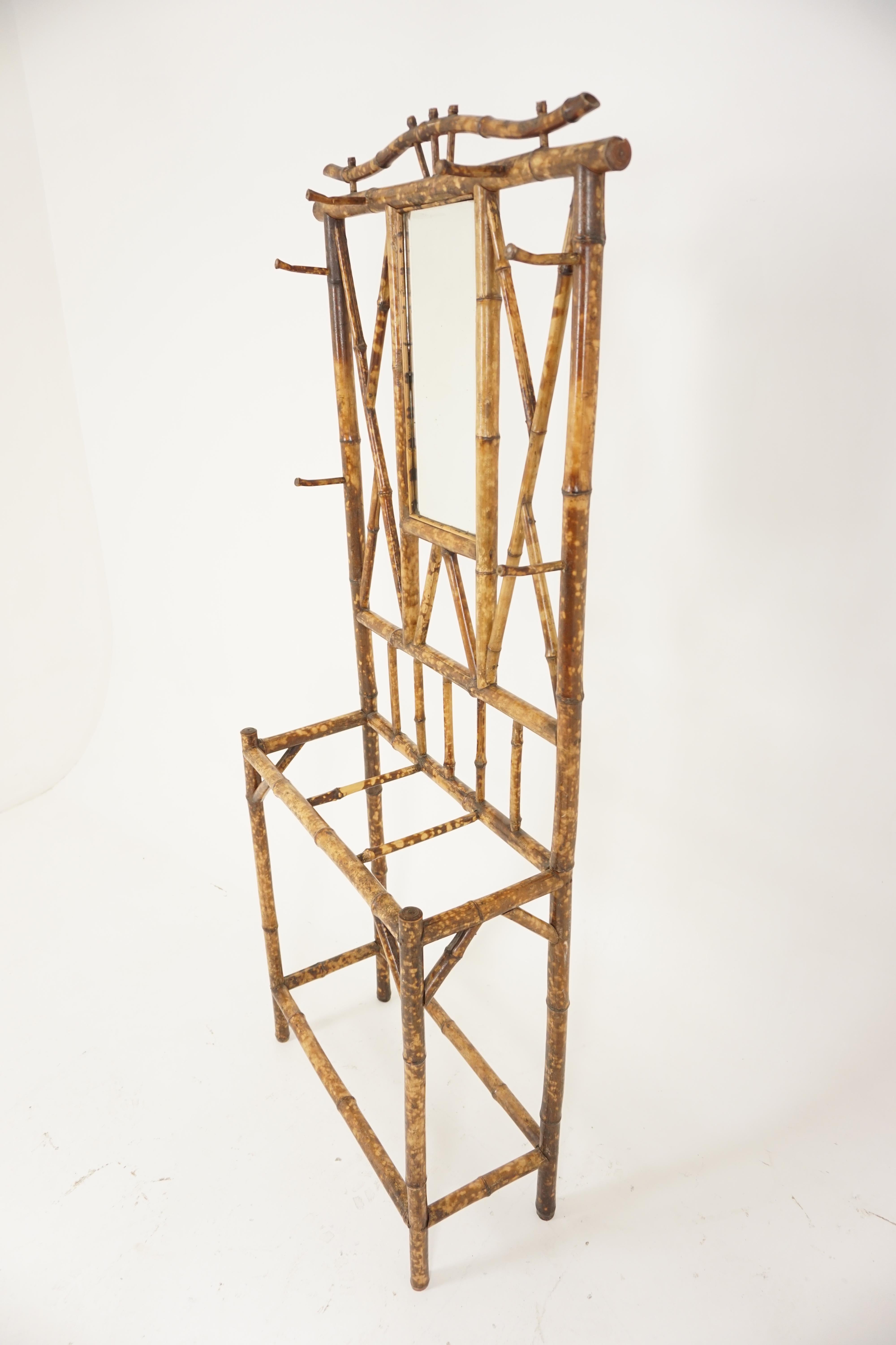 Antique Victorian Aesthetic Bamboo Hall Stand, Scotland 1880, B2061 In Good Condition In Vancouver, BC