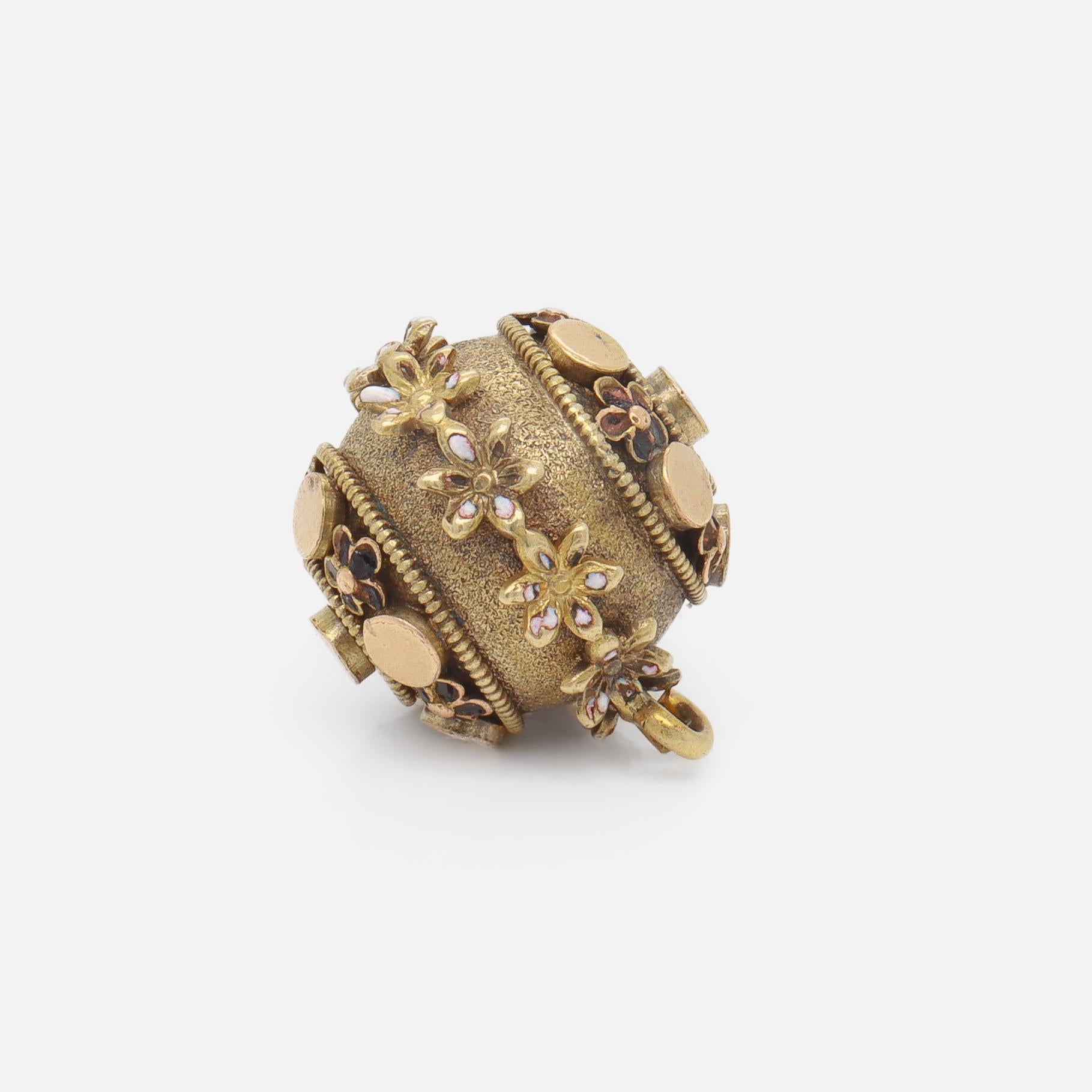 Antique Victorian / Aesthetic Gold-Filled & Enamel Watch Fob / Charm with Enamel For Sale 4