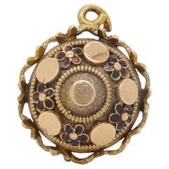 Antique Victorian / Aesthetic Gold-Filled & Enamel Watch Fob / Charm with Enamel