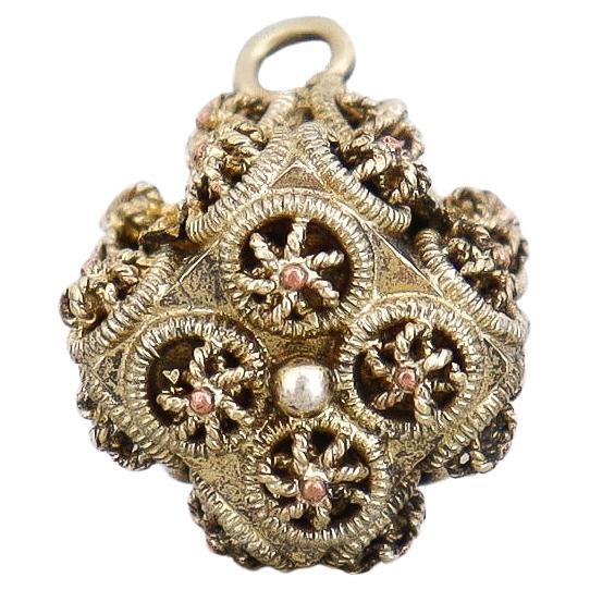 Antique Victorian / Aesthetic Gold-Filled or Gold Plated Bracelet Charm or Fob