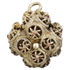 Antique Victorian / Aesthetic Gold-Filled or Gold Plated Bracelet Charm or Fob
