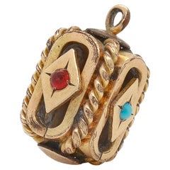 Leontina/dije de reloj antiguo victoriano/estético de oro