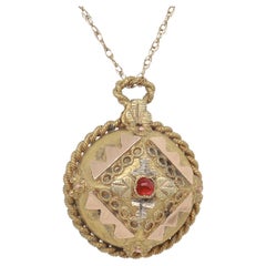 Antique Victorian / Aesthetic Gold-Filled Watch Fob / Charm with Glass Cabochons