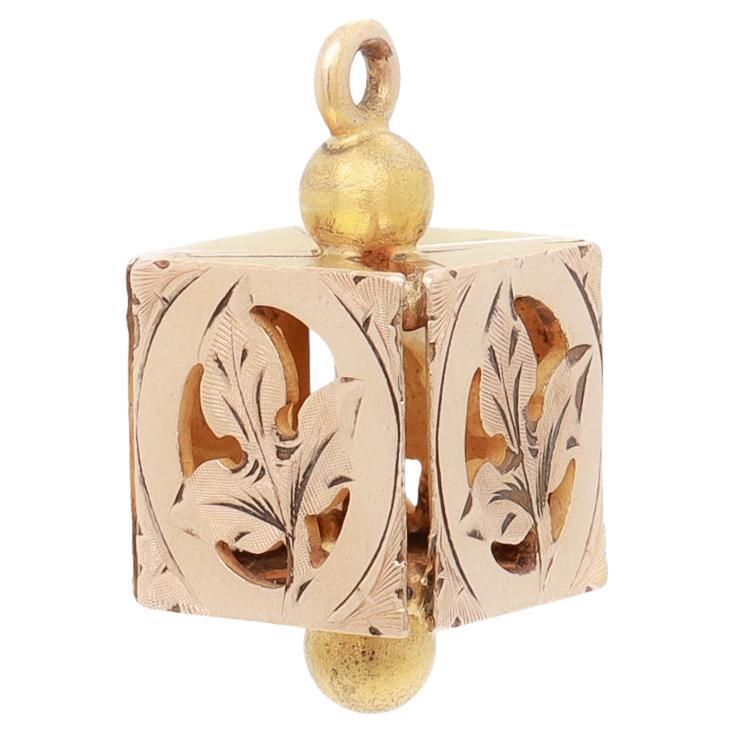 Antique Victorian / Aesthetic Gold-Filled Watch Fob / Charm with Leaf Motifs