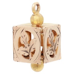 Antique Victorian / Aesthetic Gold-Filled Watch Fob / Charm with Leaf Motifs