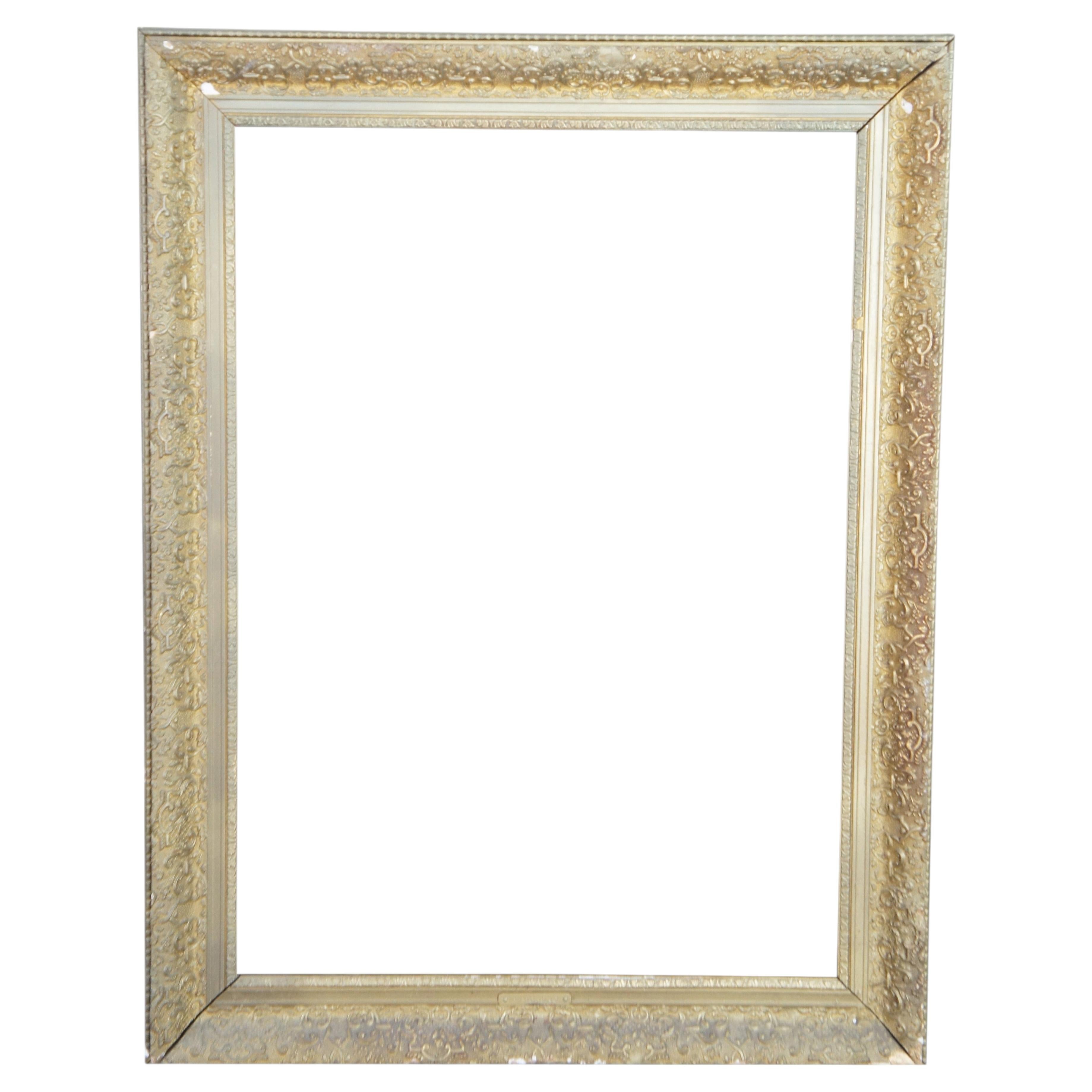 Antique Victorian Aesthetic Gold Gilt Carved Foliate Picture Oil Painting Frame