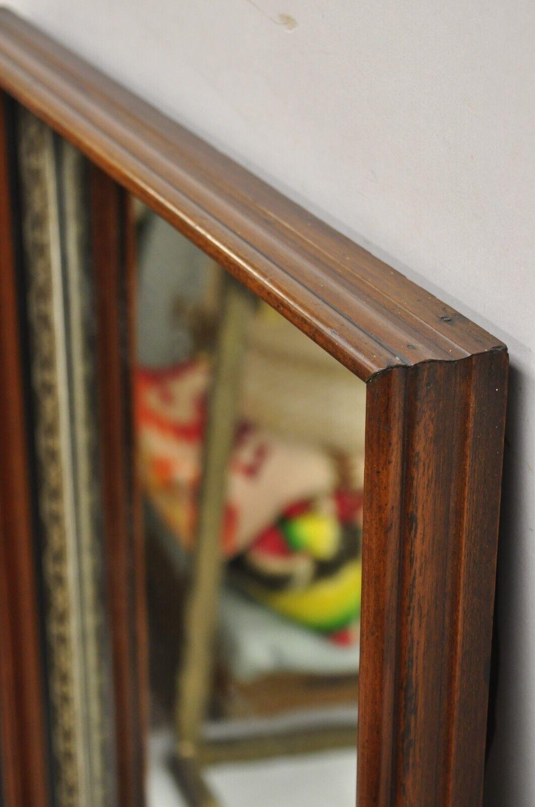 19th Century Antique Victorian Aesthetic Mahogany Deep Frame Shadow Box Wall Mirror 31 x 23 For Sale
