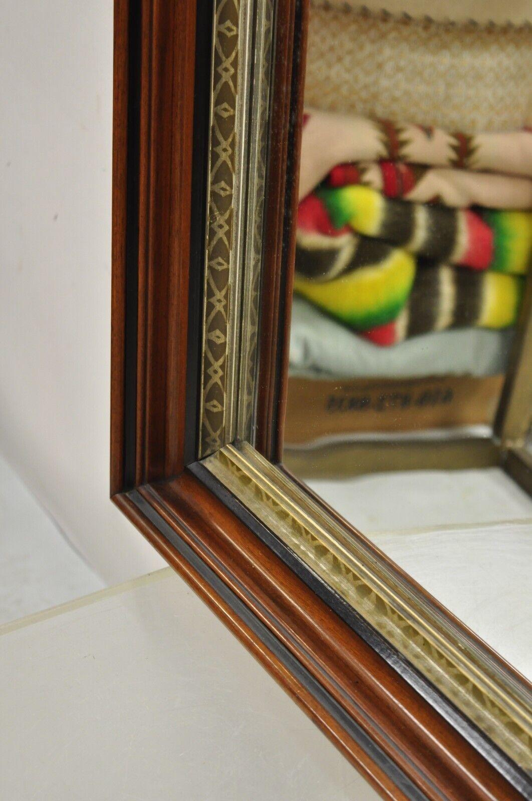 Antique Victorian Aesthetic Mahogany Deep Frame Shadow Box Wall Mirror 31 x 23 For Sale 1