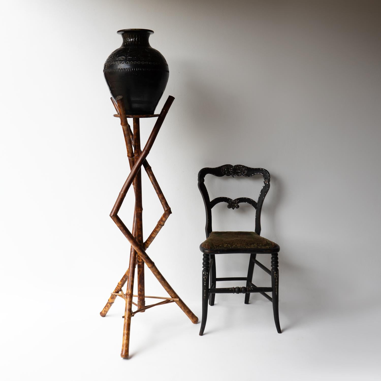 Antique Victorian Aesthetic Movement Bamboo Jardiniere Plant Stand, 19th Century For Sale 5