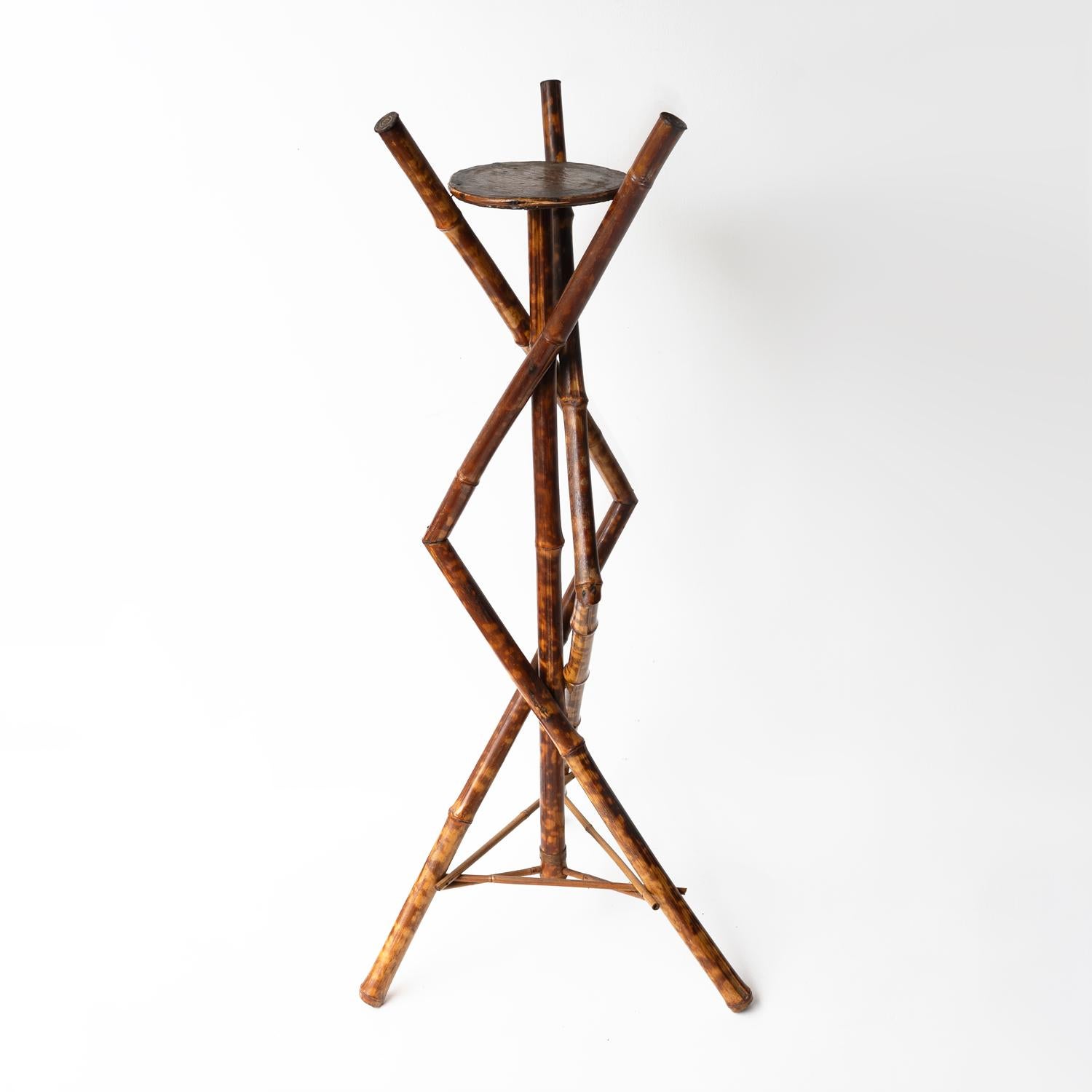 English Antique Victorian Aesthetic Movement Bamboo Jardiniere Plant Stand, 19th Century For Sale