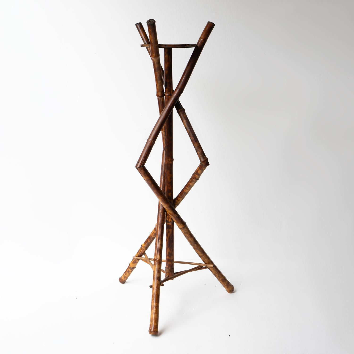 Hand-Crafted Antique Victorian Aesthetic Movement Bamboo Jardiniere Plant Stand, 19th Century For Sale