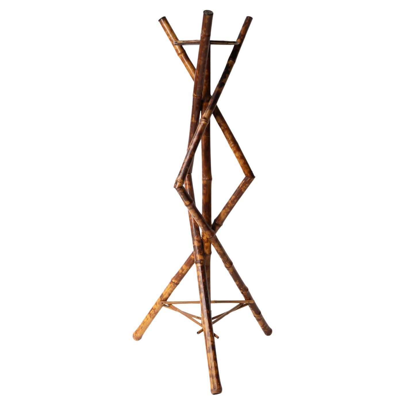 Antique Victorian Aesthetic Movement Bamboo Jardiniere Plant Stand, 19th Century