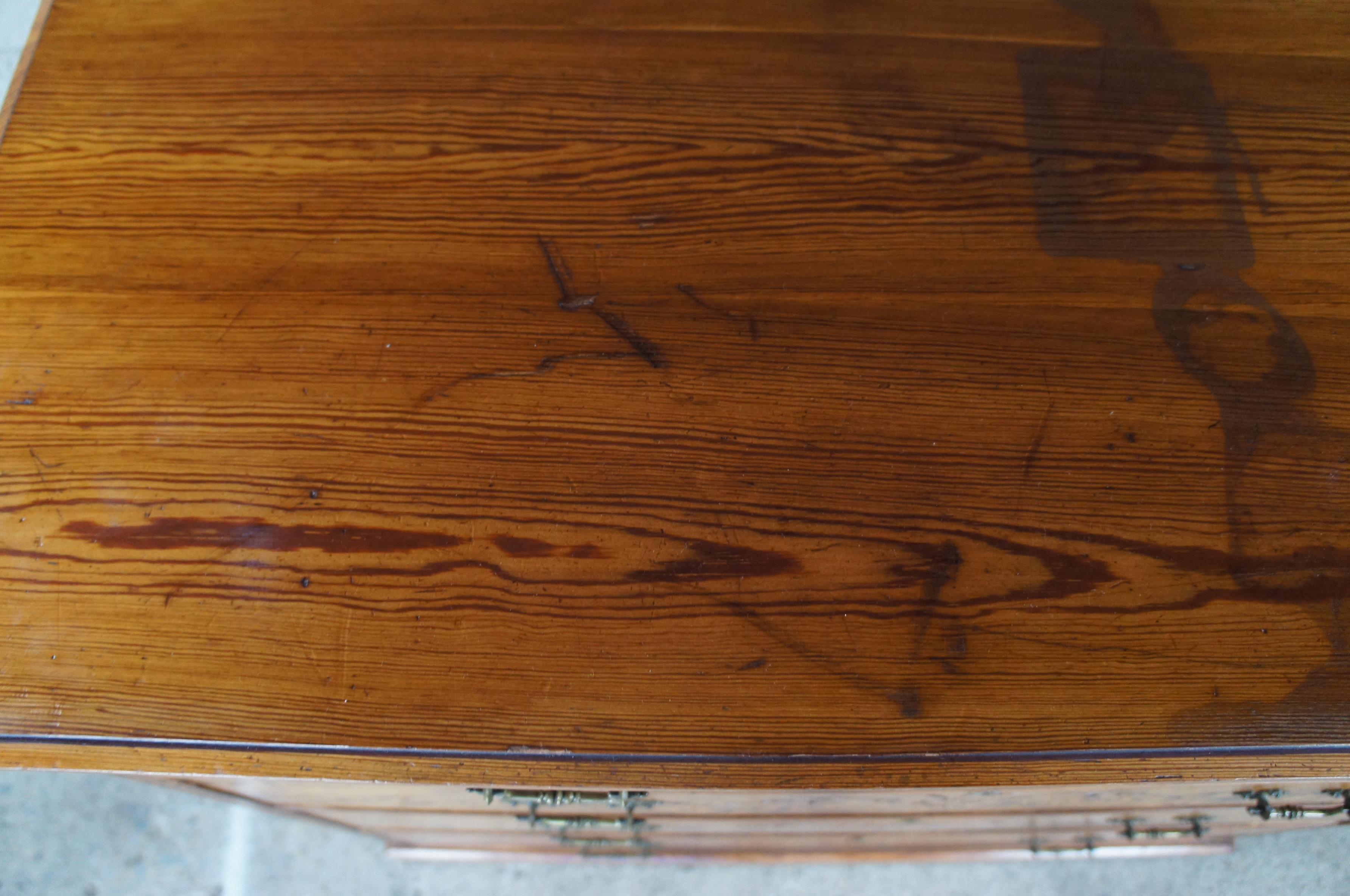 Antique Victorian Aesthetic Movement Curly Pine Chest of Drawers Dresser VR Lock 6