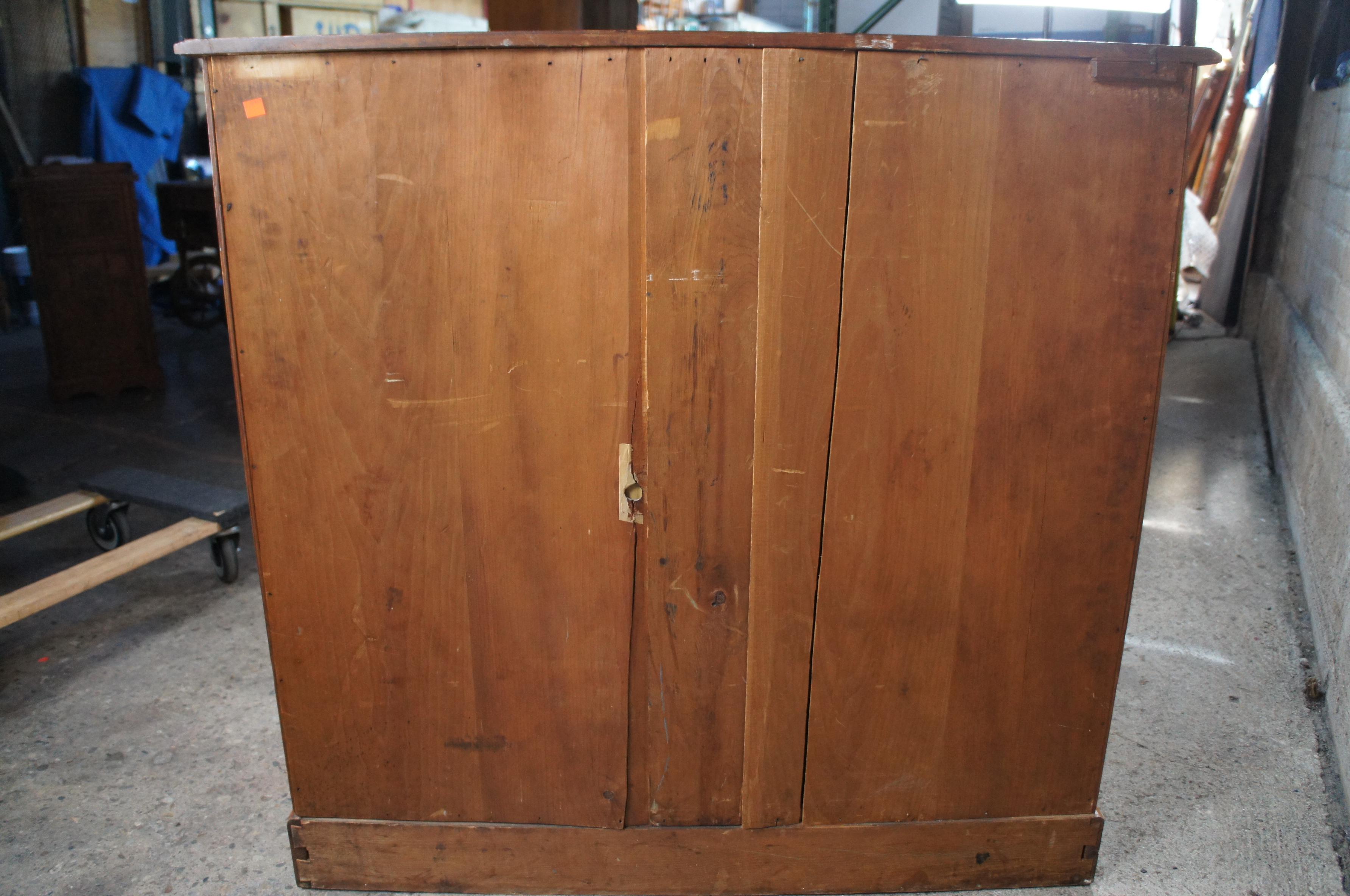 Antique Victorian Aesthetic Movement Curly Pine Chest of Drawers Dresser VR Lock 7