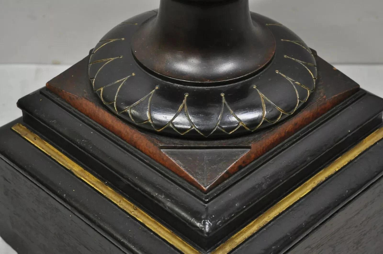 Antike viktorianische Aesthetic Movement Ebonized Marmor Top Pedestal Bust Stand im Angebot 4