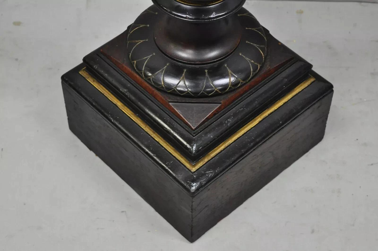 Antike viktorianische Aesthetic Movement Ebonized Marmor Top Pedestal Bust Stand im Zustand „Gut“ im Angebot in Philadelphia, PA