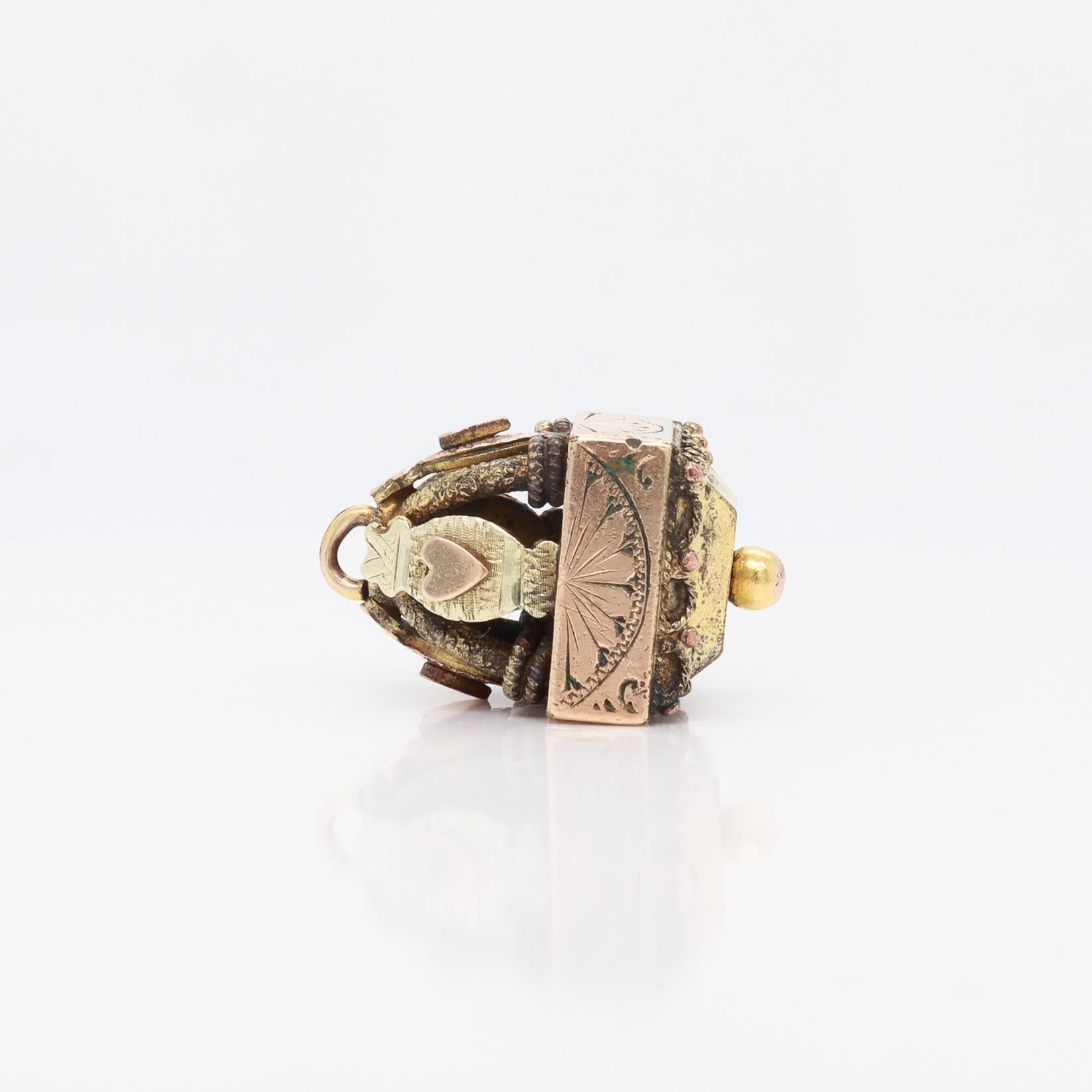 Antico orologio architettonico vittoriano/estetico riempito d'oro con bracciale / charme in vendita 11