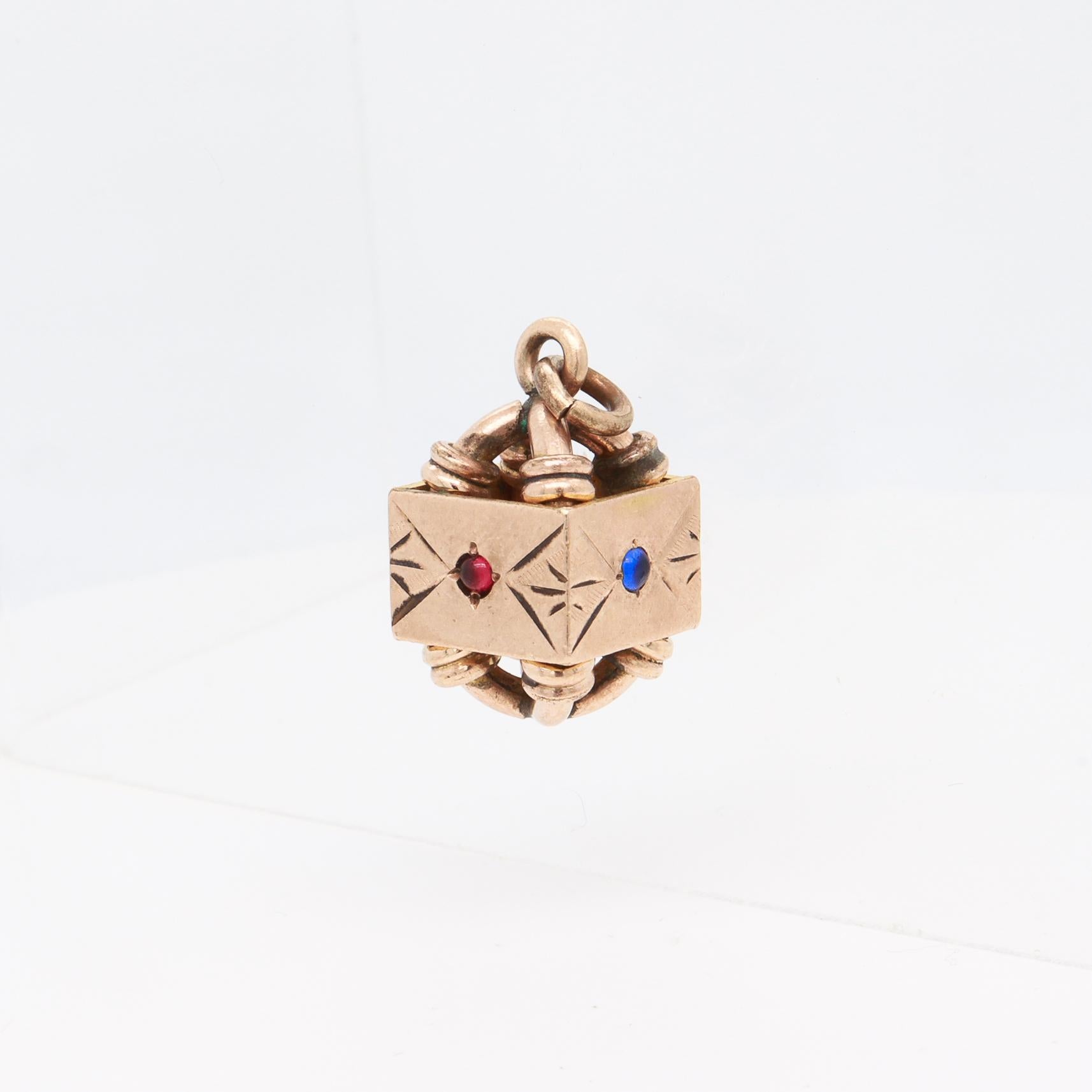 Antique Victorien/Aesthetic Movement Montre architecturale en or Fob/Charm Unisexe en vente