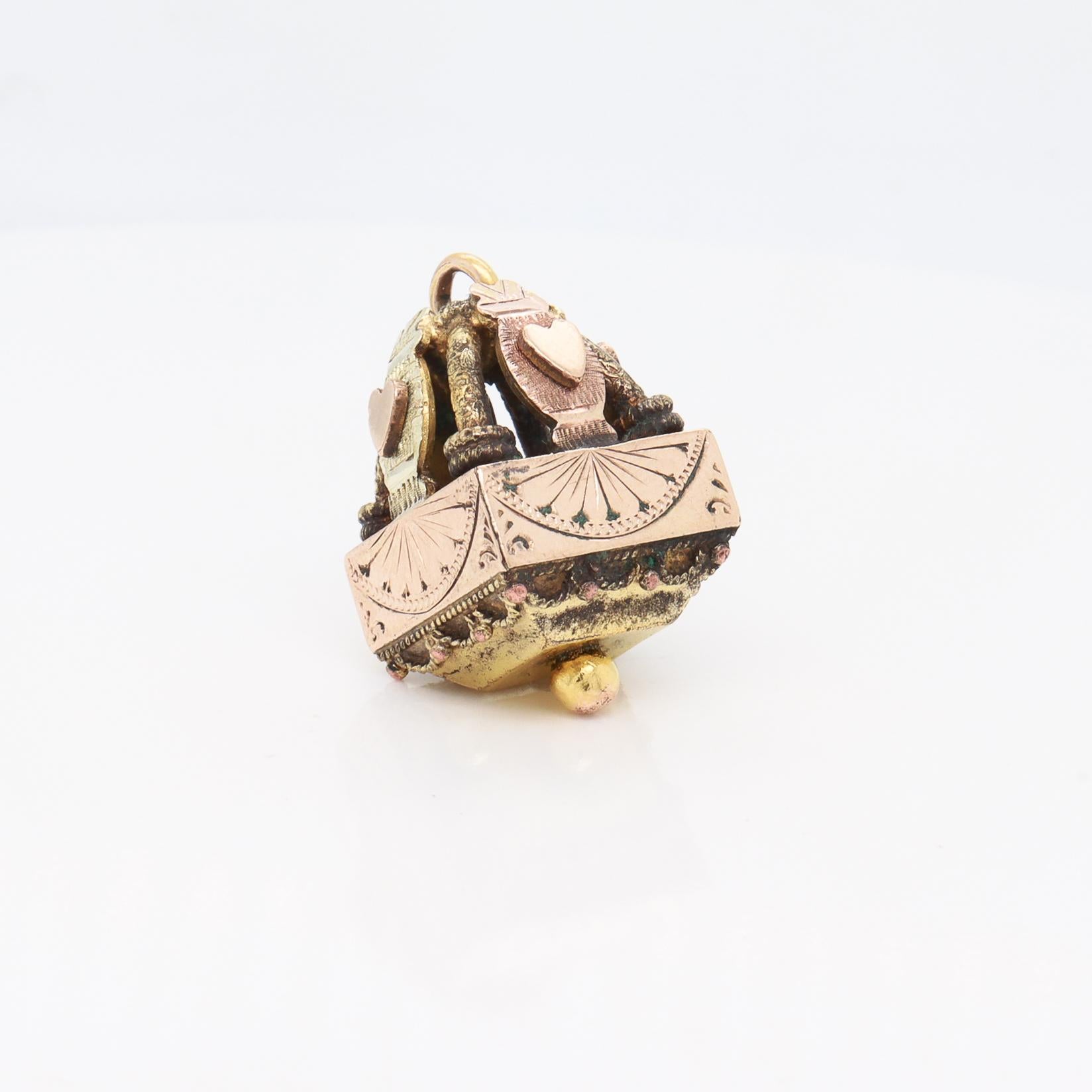 da uomo o donna Antico orologio architettonico vittoriano/estetico riempito d'oro con bracciale / charme in vendita