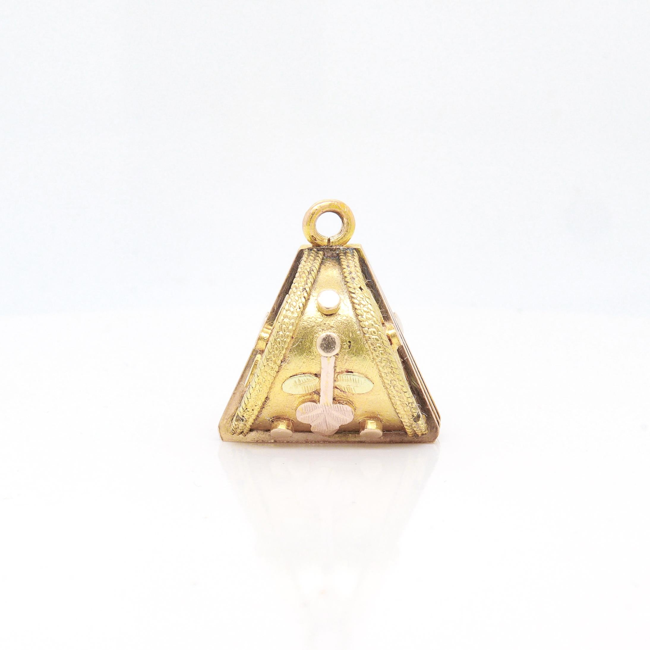 Antique Victorian/Aesthetic Movement Gold-Filled Architectural Watch Fob / Charm For Sale 3