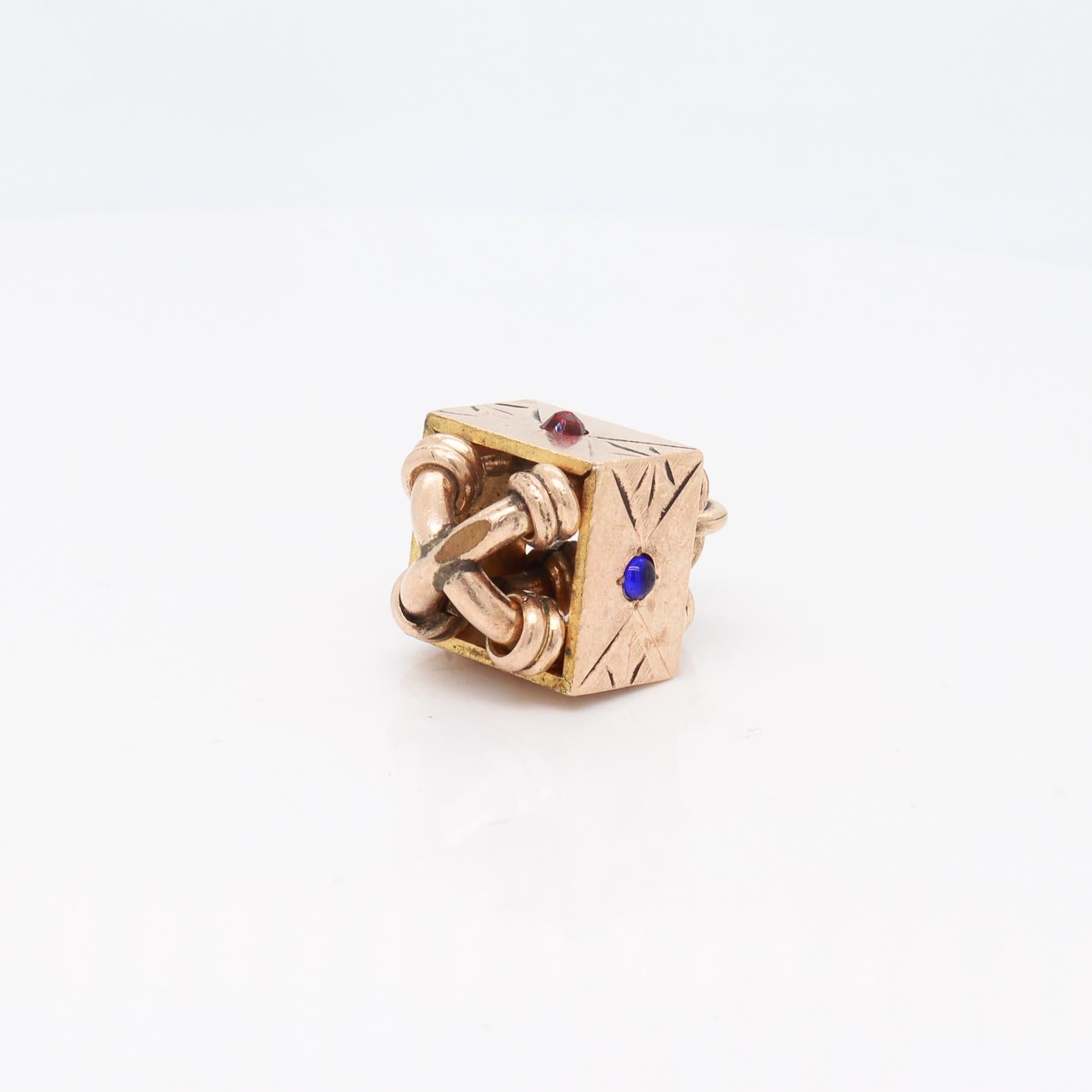 Antique Victorien/Aesthetic Movement Montre architecturale en or Fob/Charm en vente 4