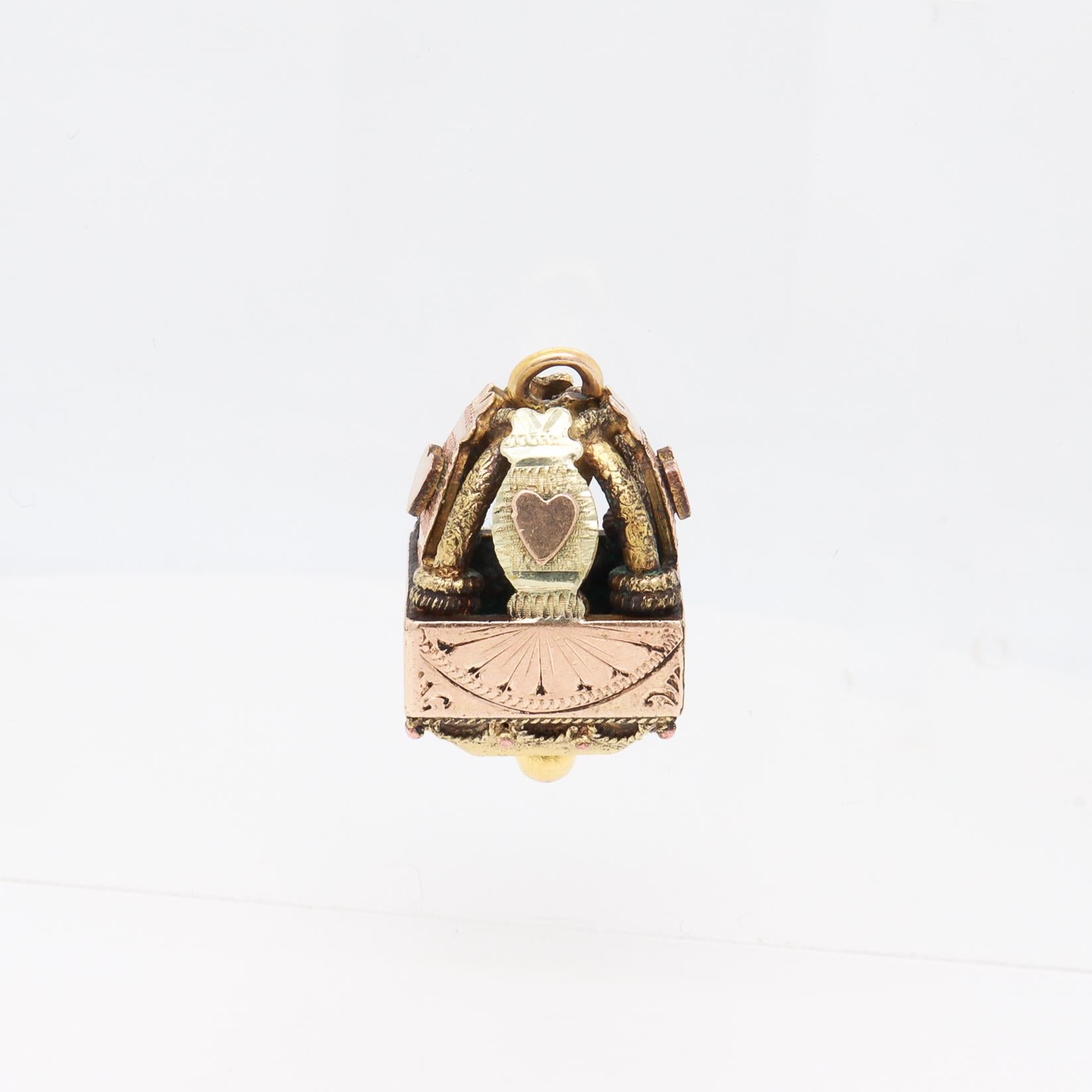 Antico orologio architettonico vittoriano/estetico riempito d'oro con bracciale / charme in vendita 4