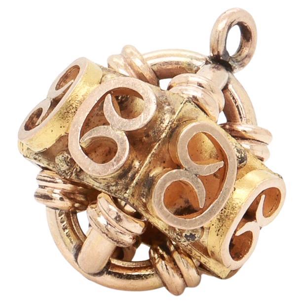 Antique Victorian/Aesthetic Movement Gold-Filled Architectural Watch Fob/Charm