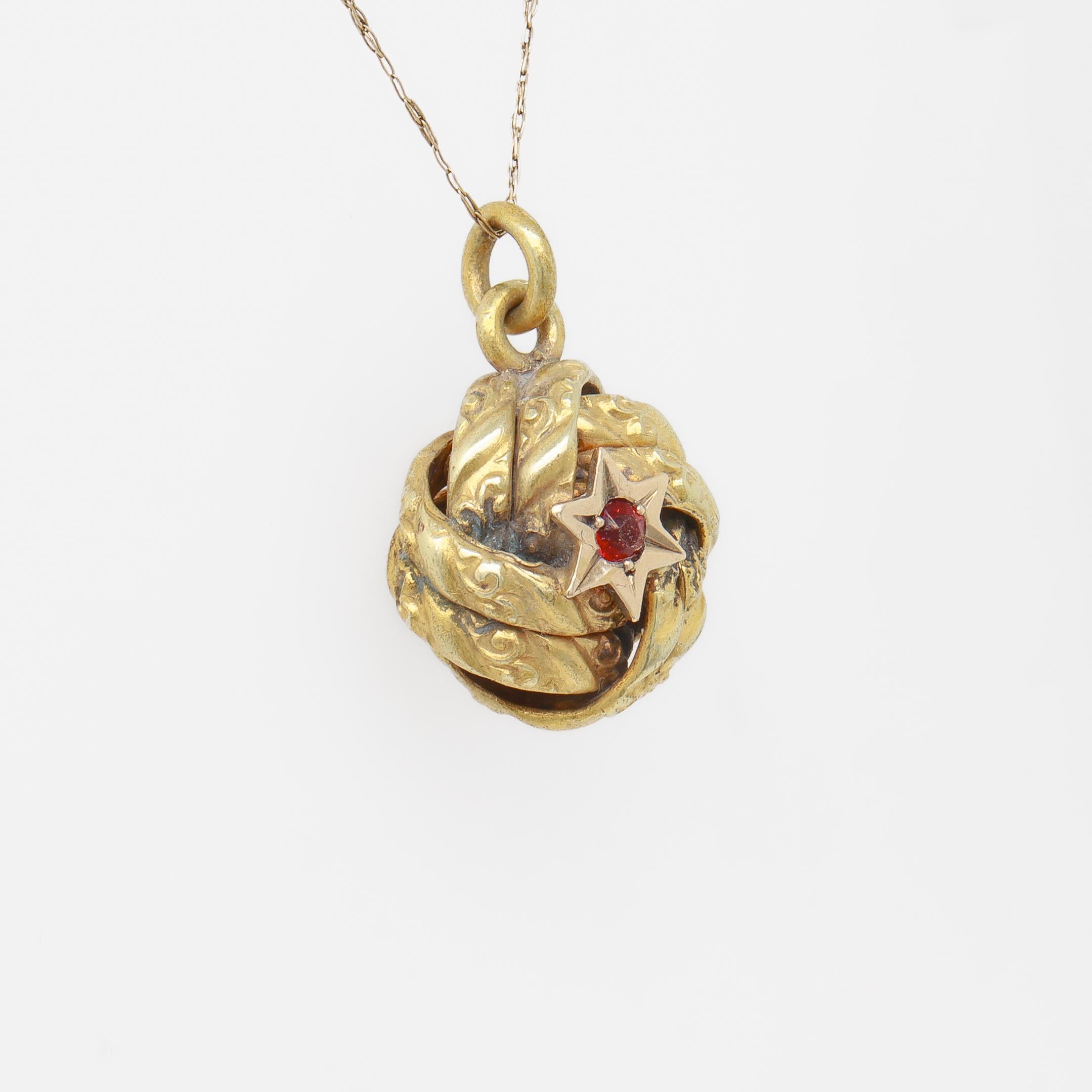 Antique Victorian / Aesthetic Movement Gold-Filled Love Knot Watch Fob or Charm For Sale 6
