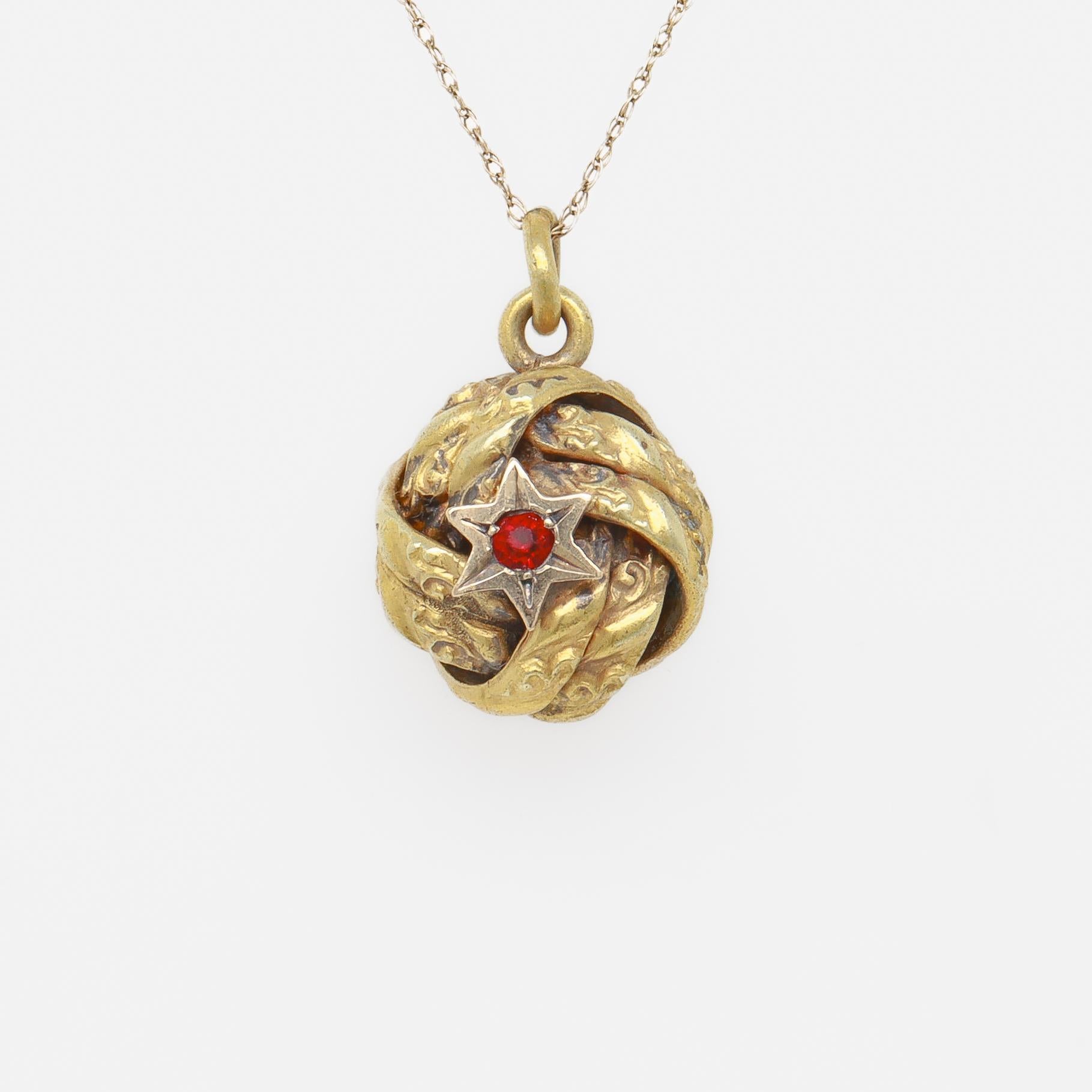 Antique Victorian / Aesthetic Movement Gold-Filled Love Knot Watch Fob or Charm For Sale 8