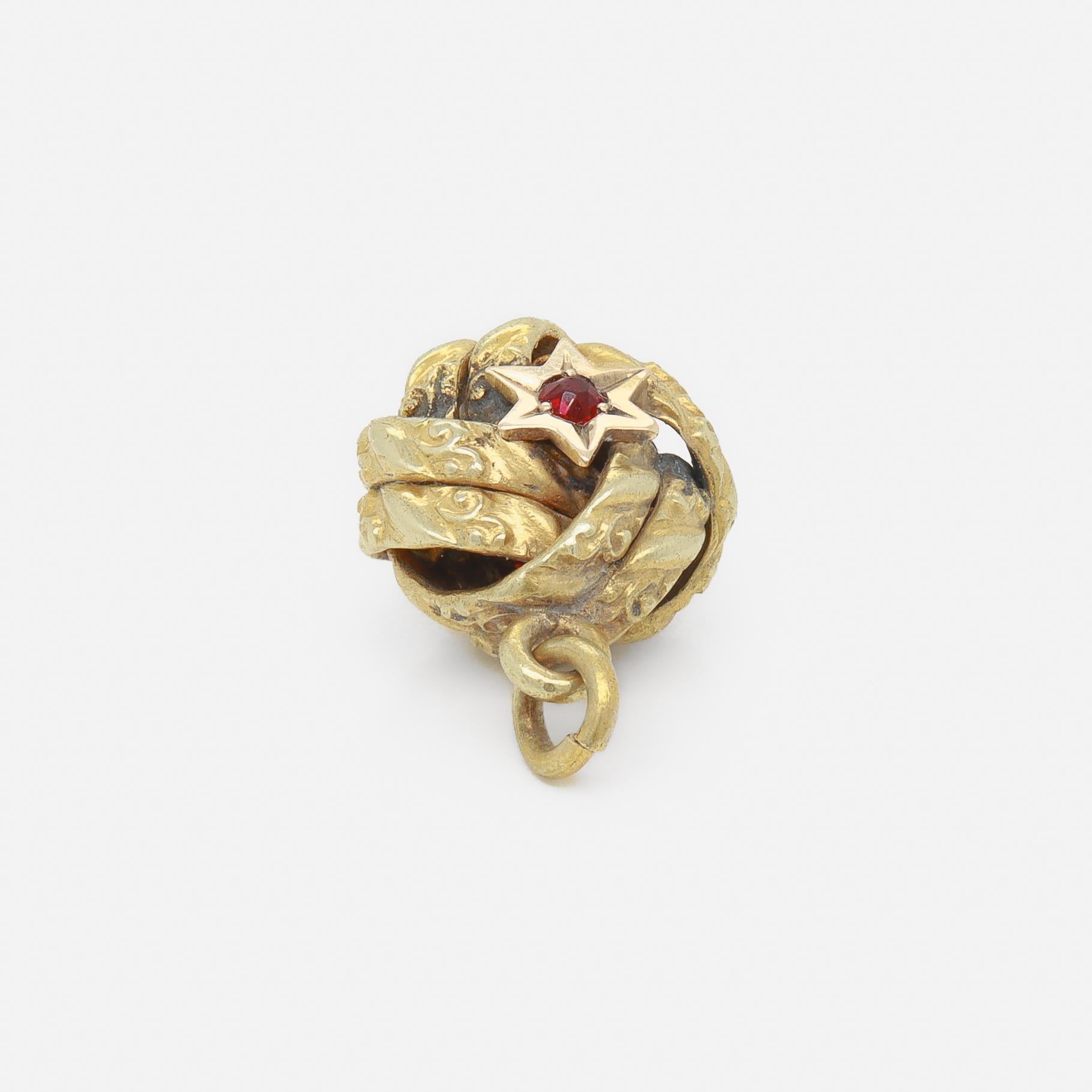 Antique Victorian / Aesthetic Movement Gold-Filled Love Knot Watch Fob or Charm For Sale 2