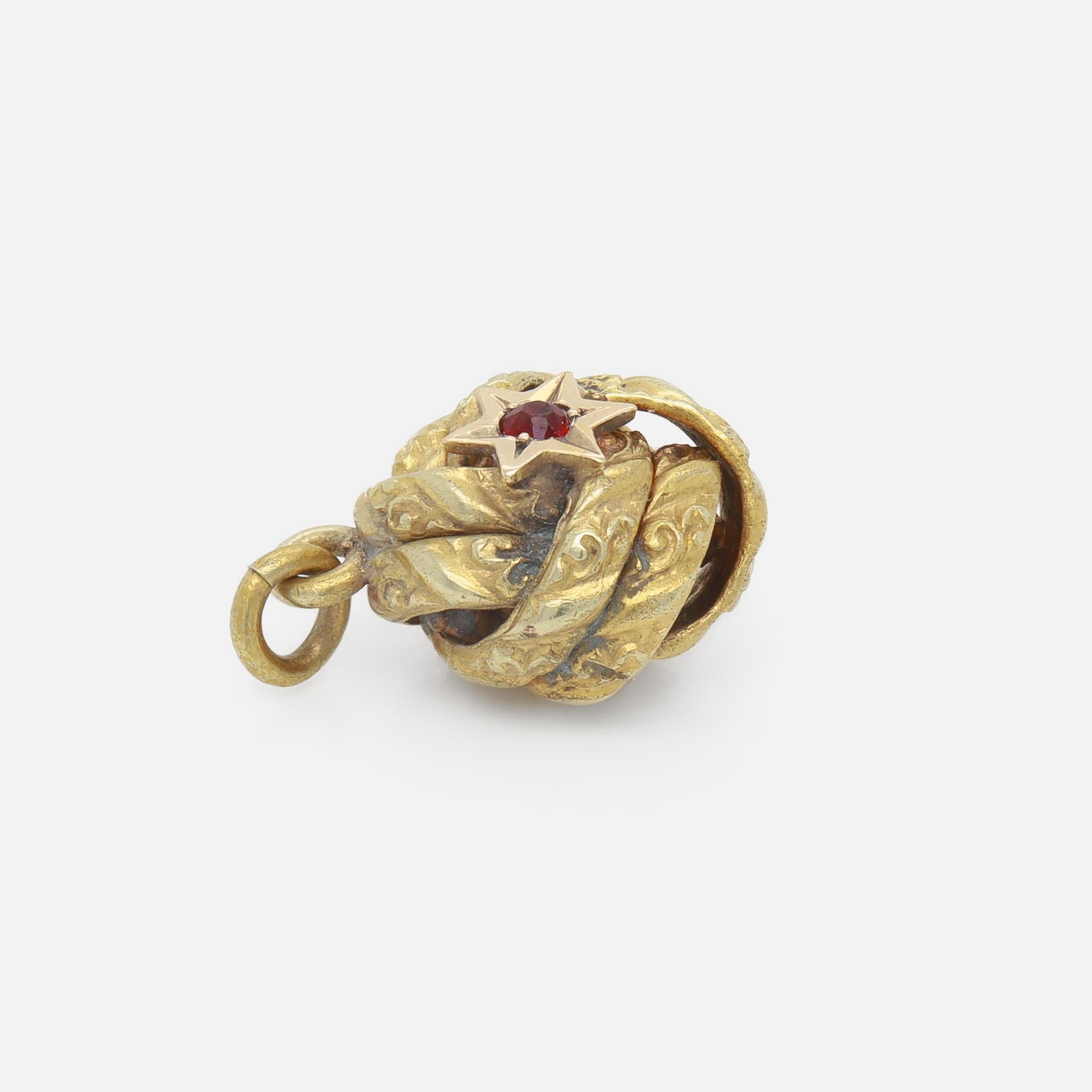 Antique Victorian / Aesthetic Movement Gold-Filled Love Knot Watch Fob or Charm For Sale 3