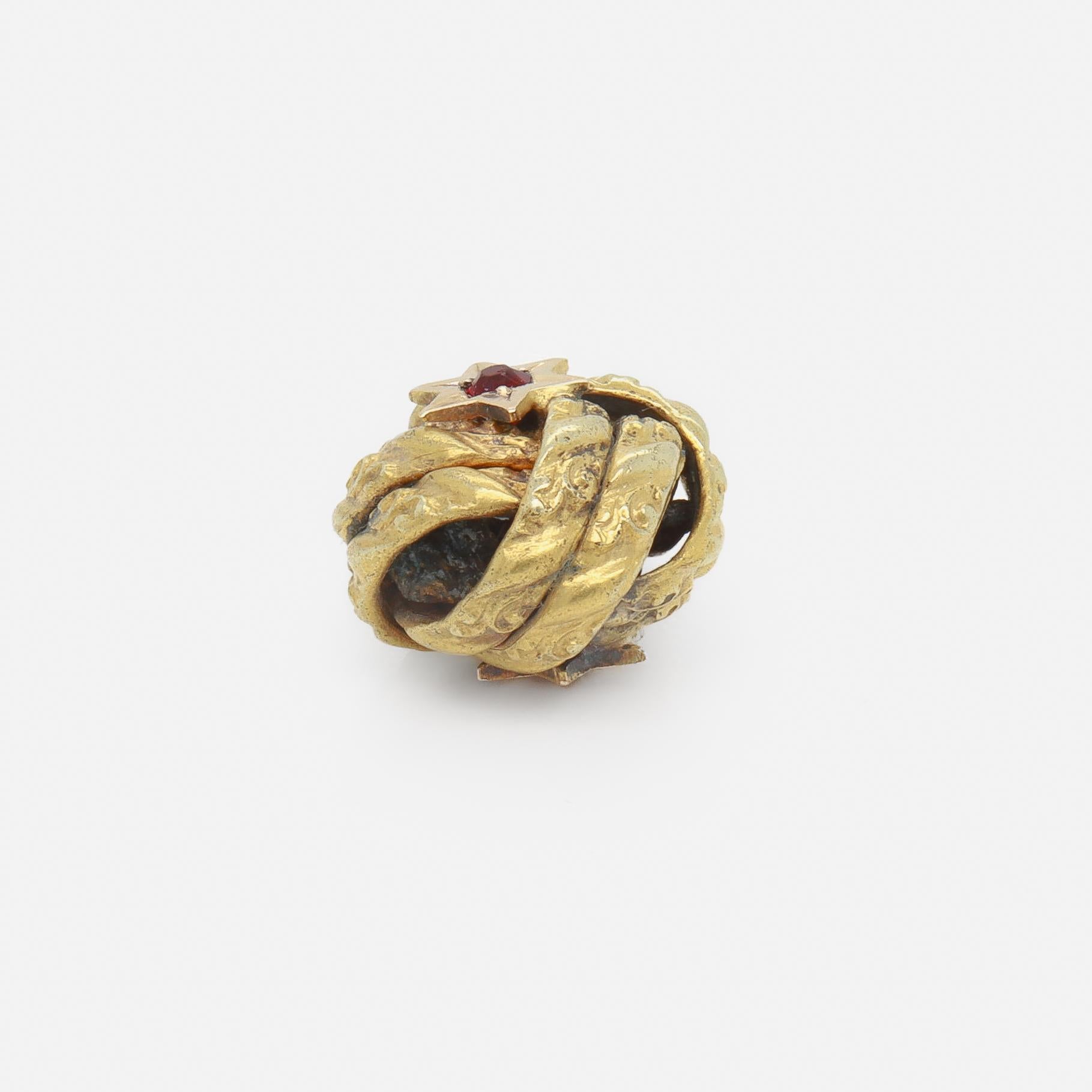 Antique Victorian / Aesthetic Movement Gold-Filled Love Knot Watch Fob or Charm For Sale 4