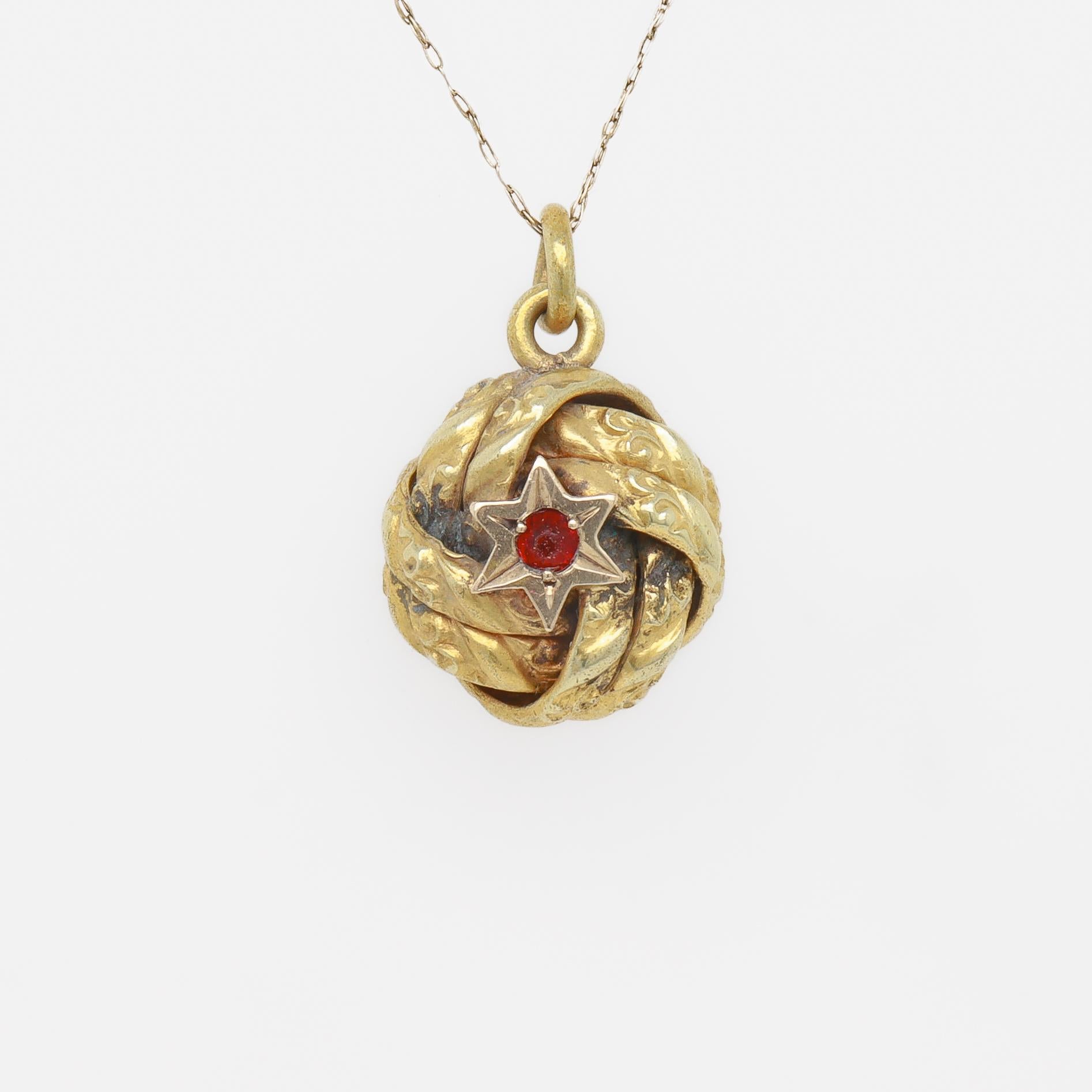 Antique Victorian / Aesthetic Movement Gold-Filled Love Knot Watch Fob or Charm For Sale 5