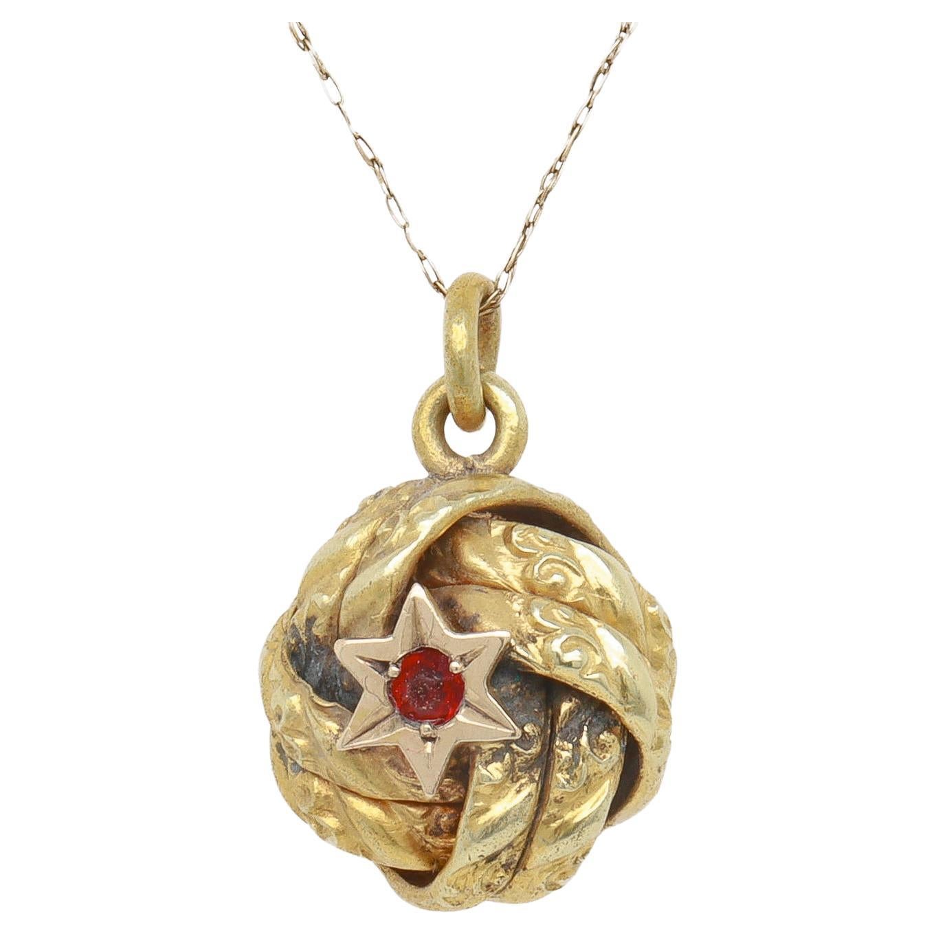 Antique Victorian / Aesthetic Movement Gold-Filled Love Knot Watch Fob or Charm