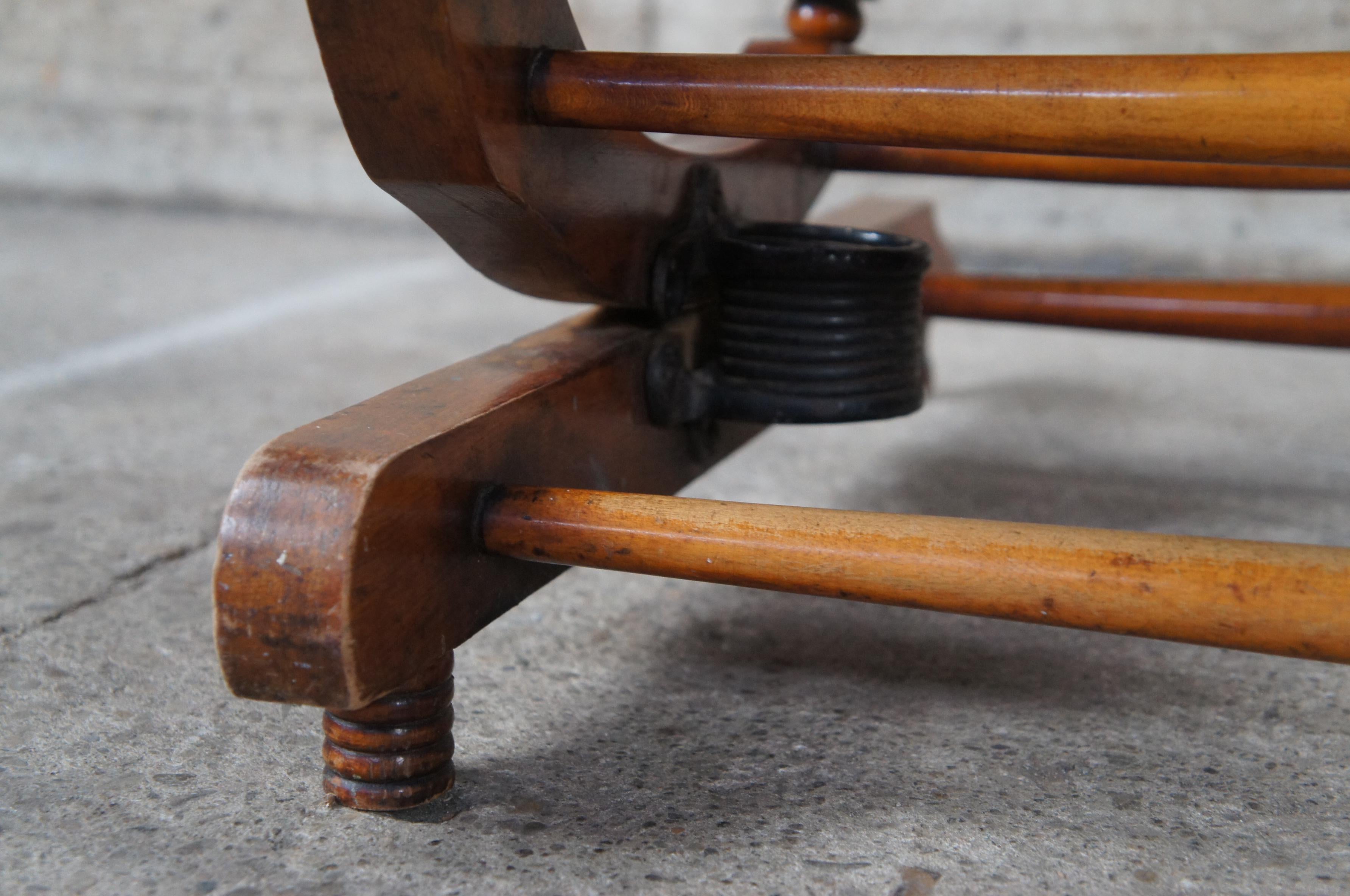 Antique Victorian Aesthetic Movement Oak Platform Rocking Chair Rocker Beehive For Sale 3