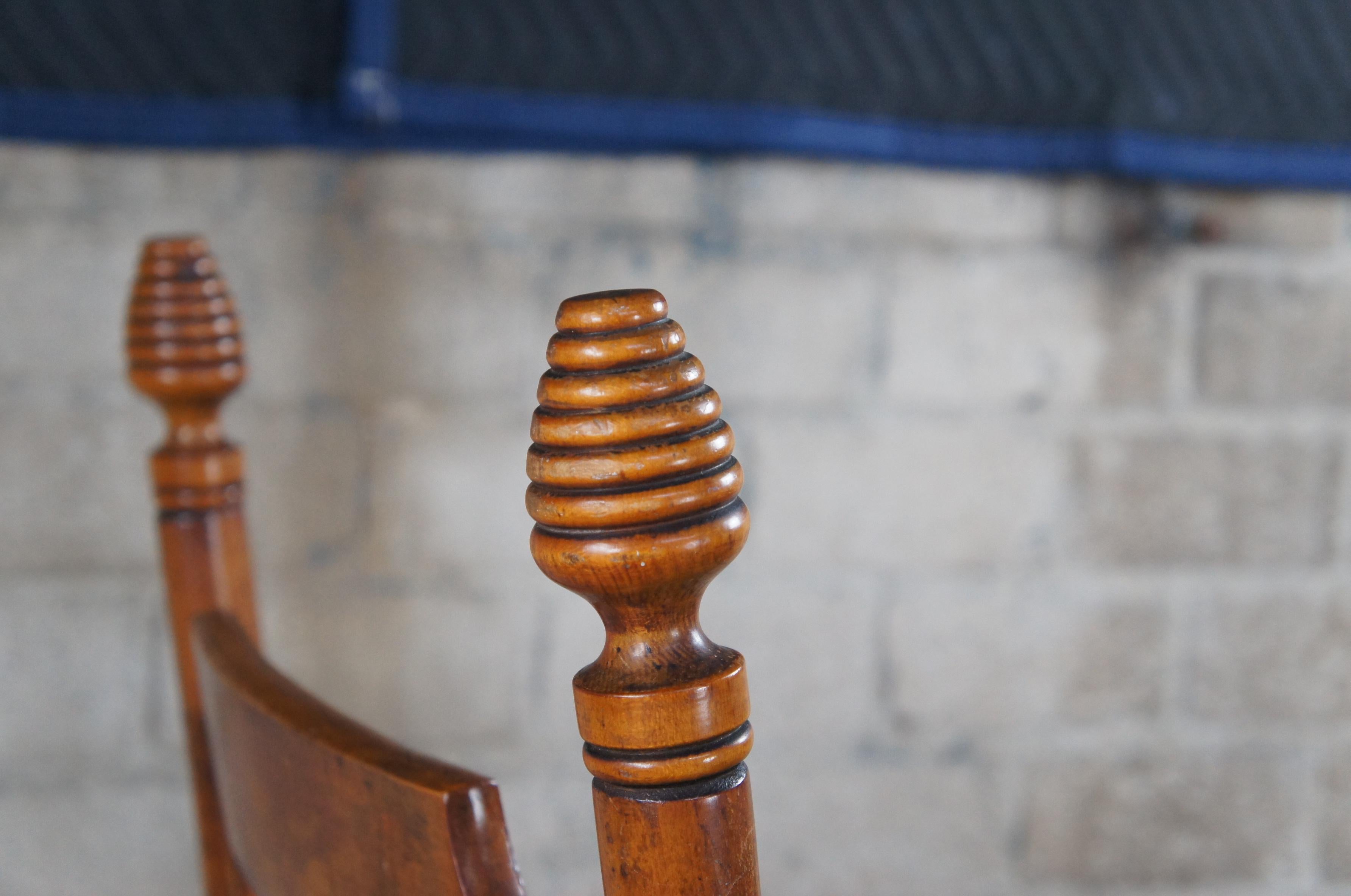 19th Century Antique Victorian Aesthetic Movement Oak Platform Rocking Chair Rocker Beehive For Sale