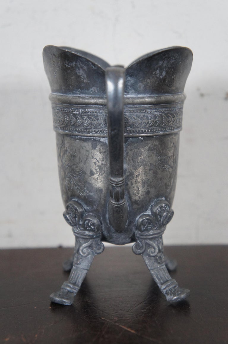 Antique Victorian Aesthetic Pairpoint Quadruple Silver Plate Handled Vase Urn In Good Condition For Sale In Dayton, OH