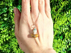 Antique Victorian Agate, Carved Quartz, Diamond and Turquoise, 15ct Yellow Gold